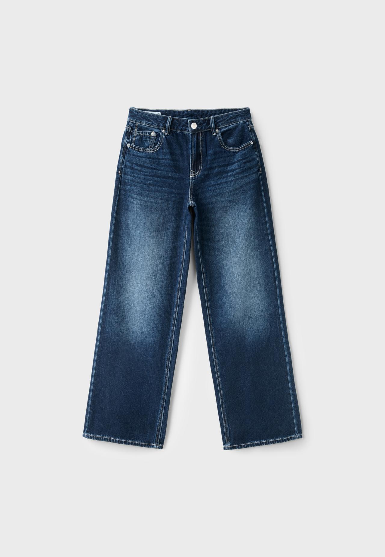 D91 low-rise wide-leg jeans — RINSE BLUE DENIM
