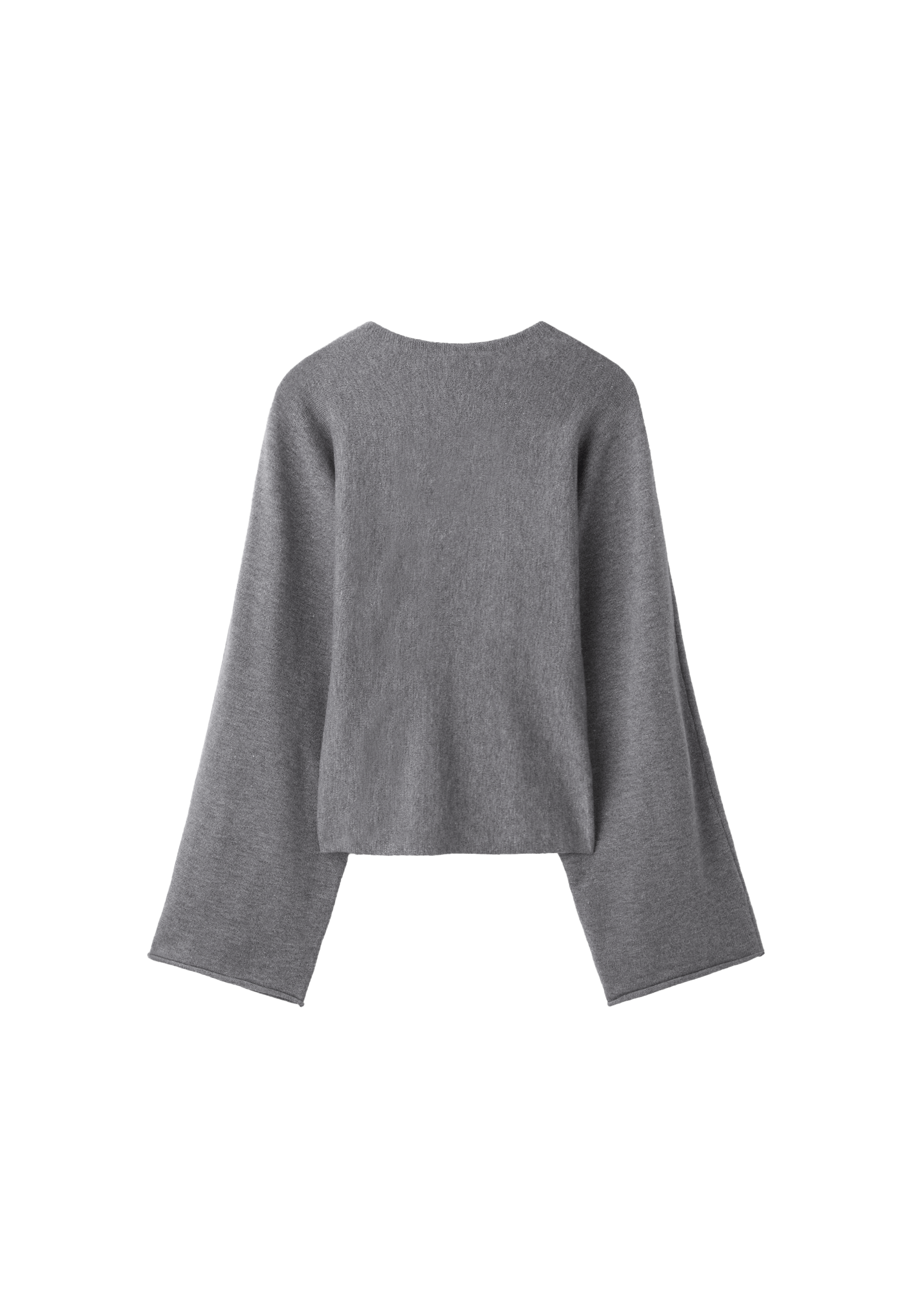 Stand collar knit jumper with kimono sleeves — Dark grey