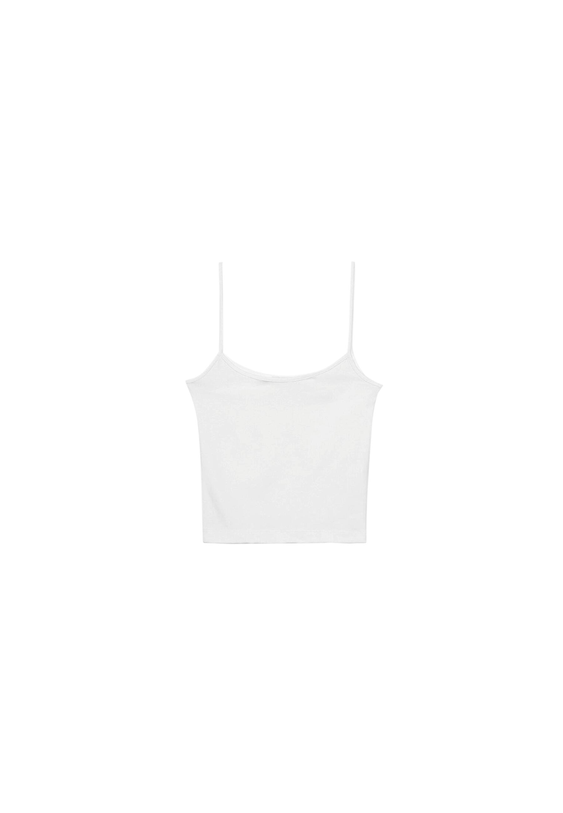 Strappy polyamide top — Ecru