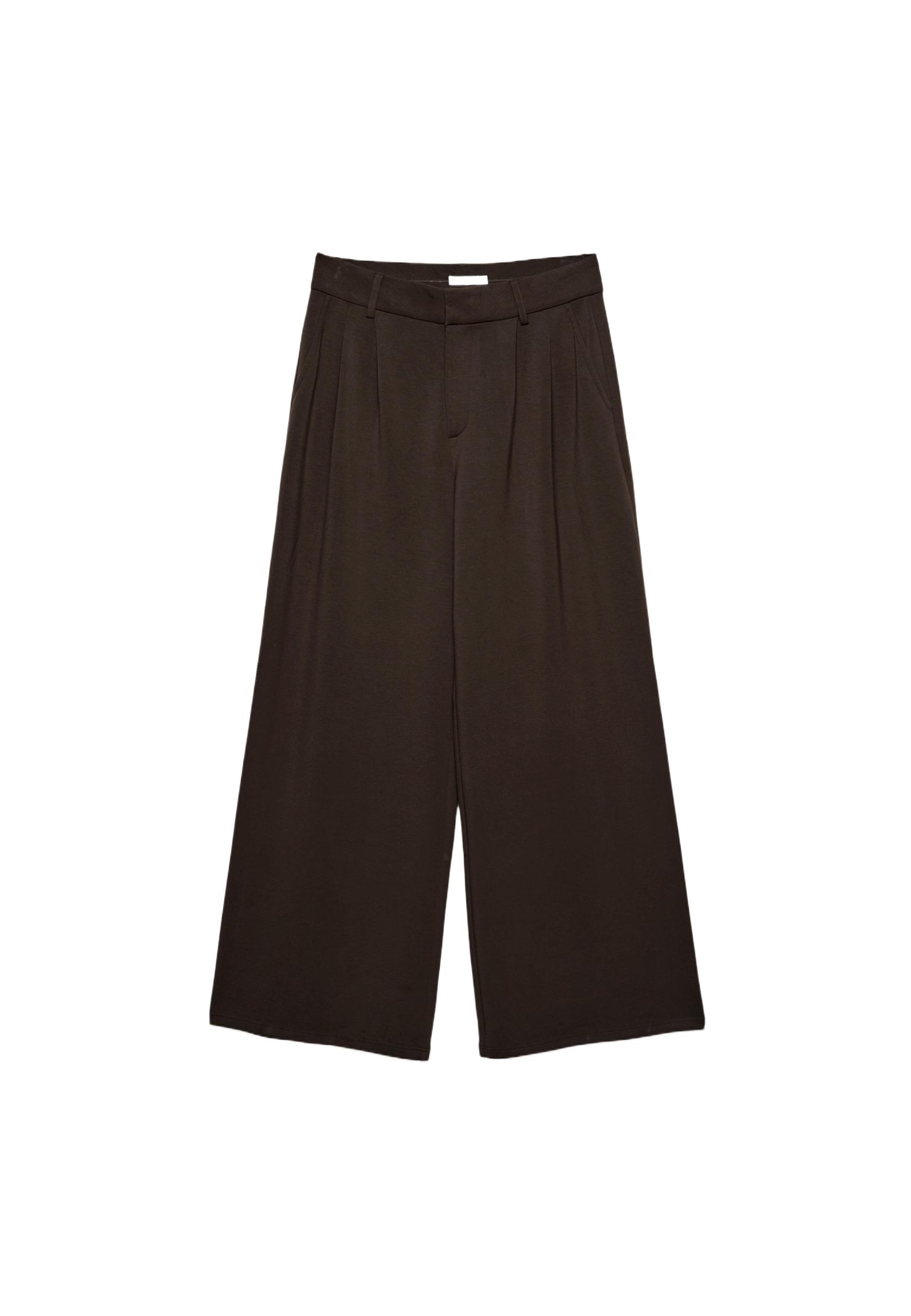 Soft-touch smart trousers — Brown