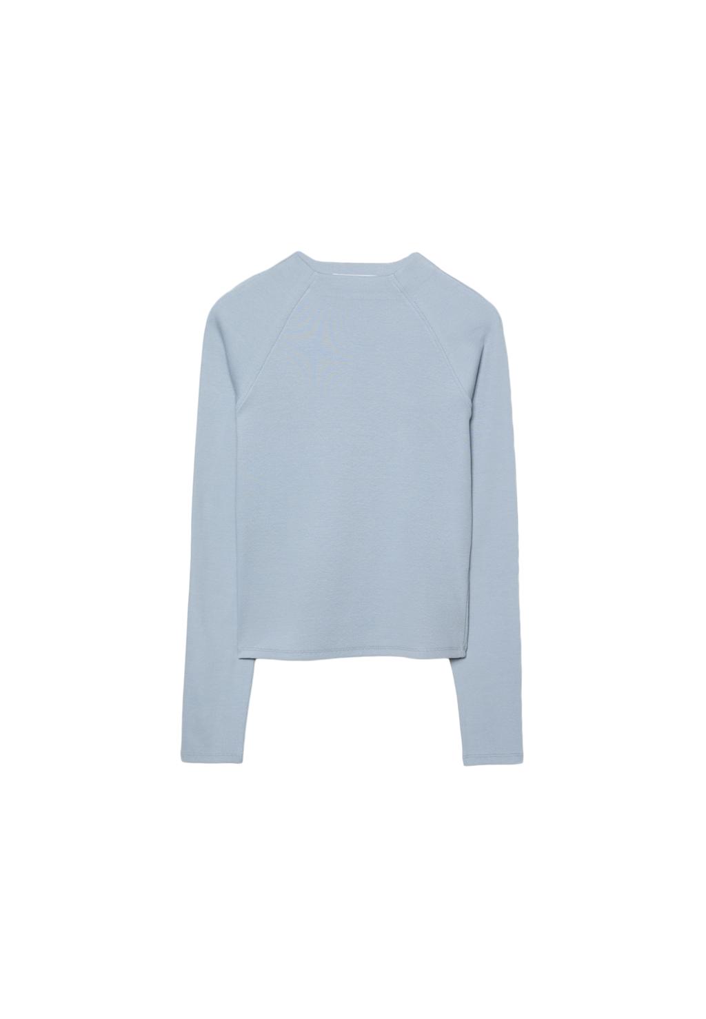 Camiseta mini cuello manga larga canalé