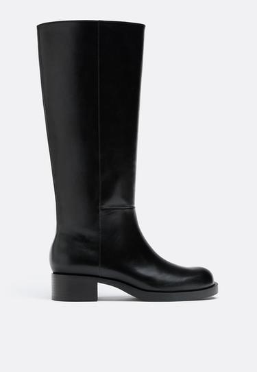 Flat biker boots — BLACK  1