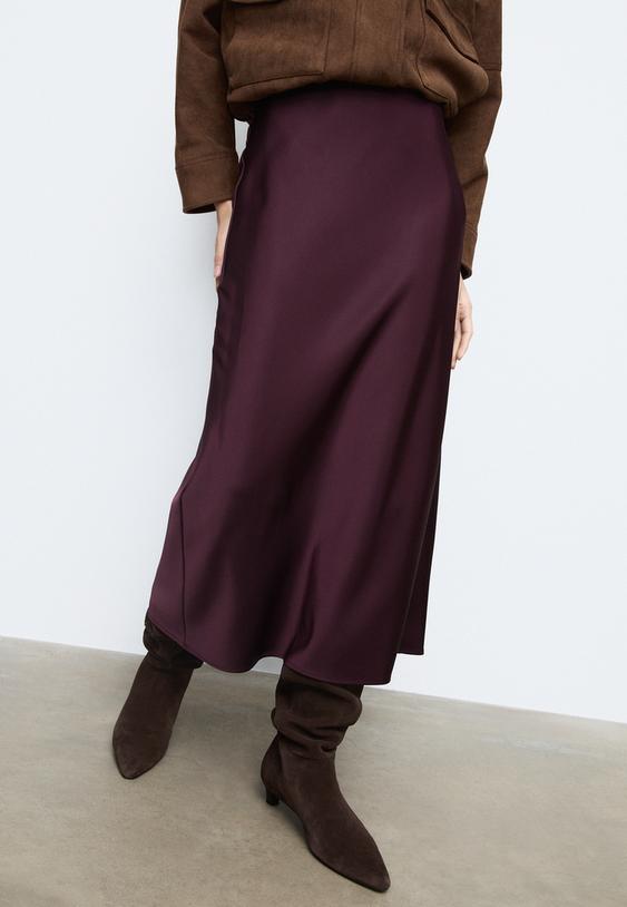 satin midi skirt