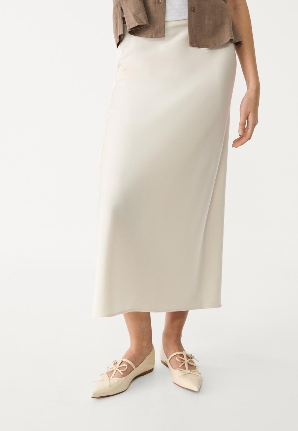 Satin midi skirt