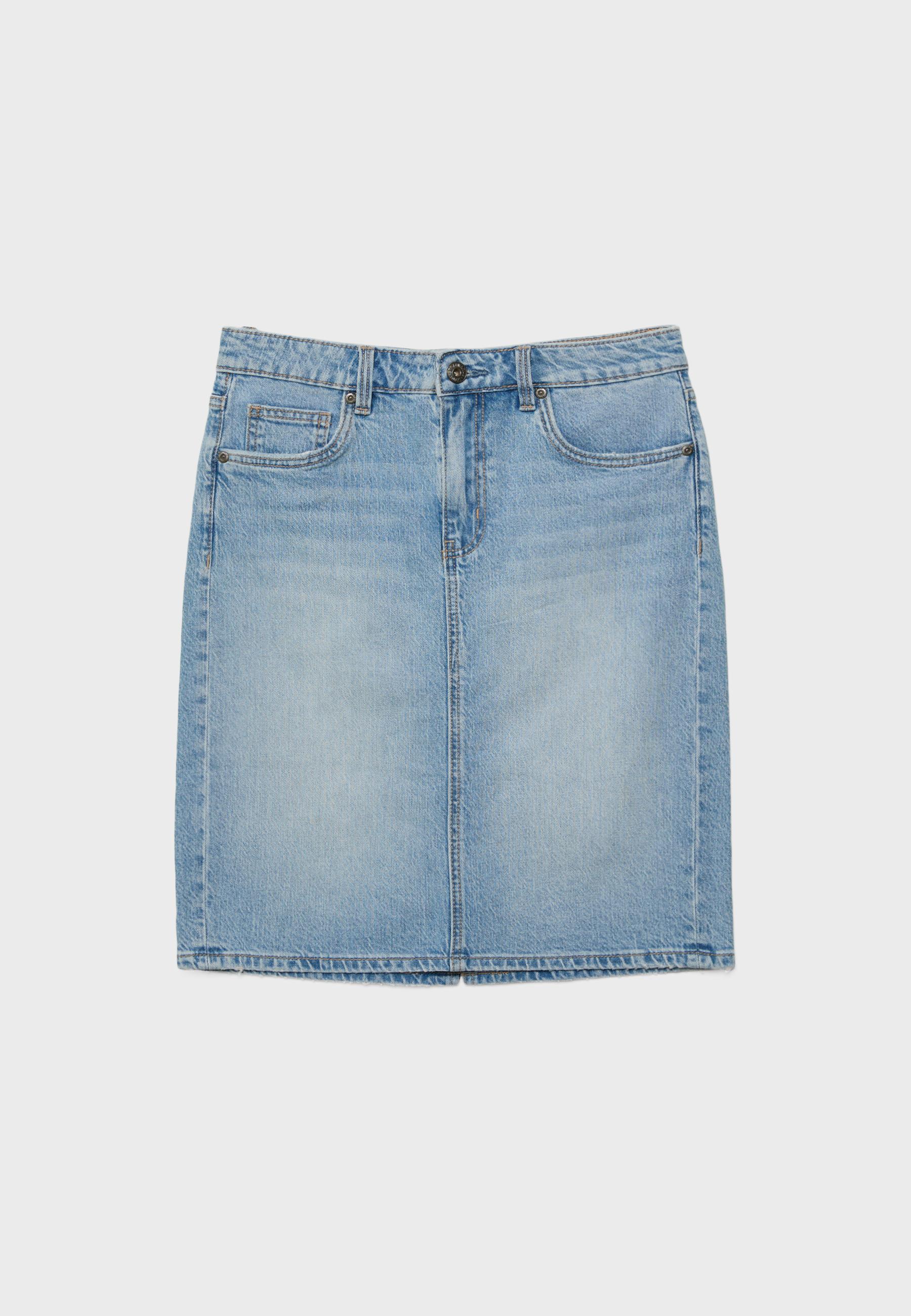 Denim midi skirt — MEDIUM LIGHT BLUE DENIM
