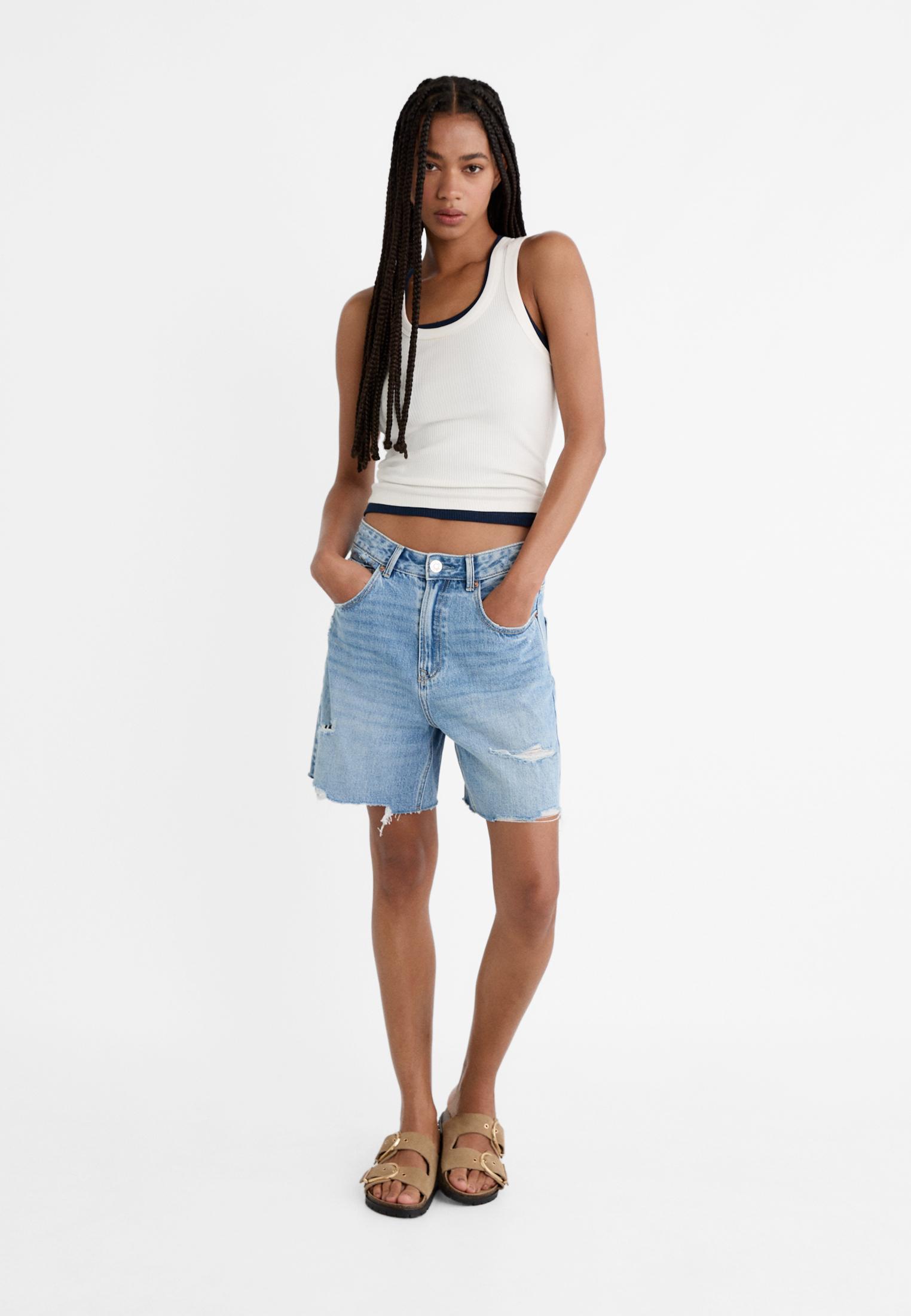 D93 Longline shorts — LIGHT BLEACH