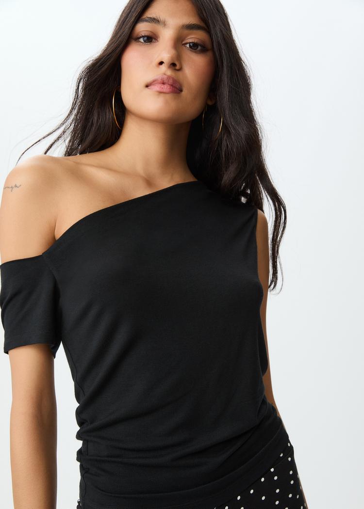 asymmetrical neckline top