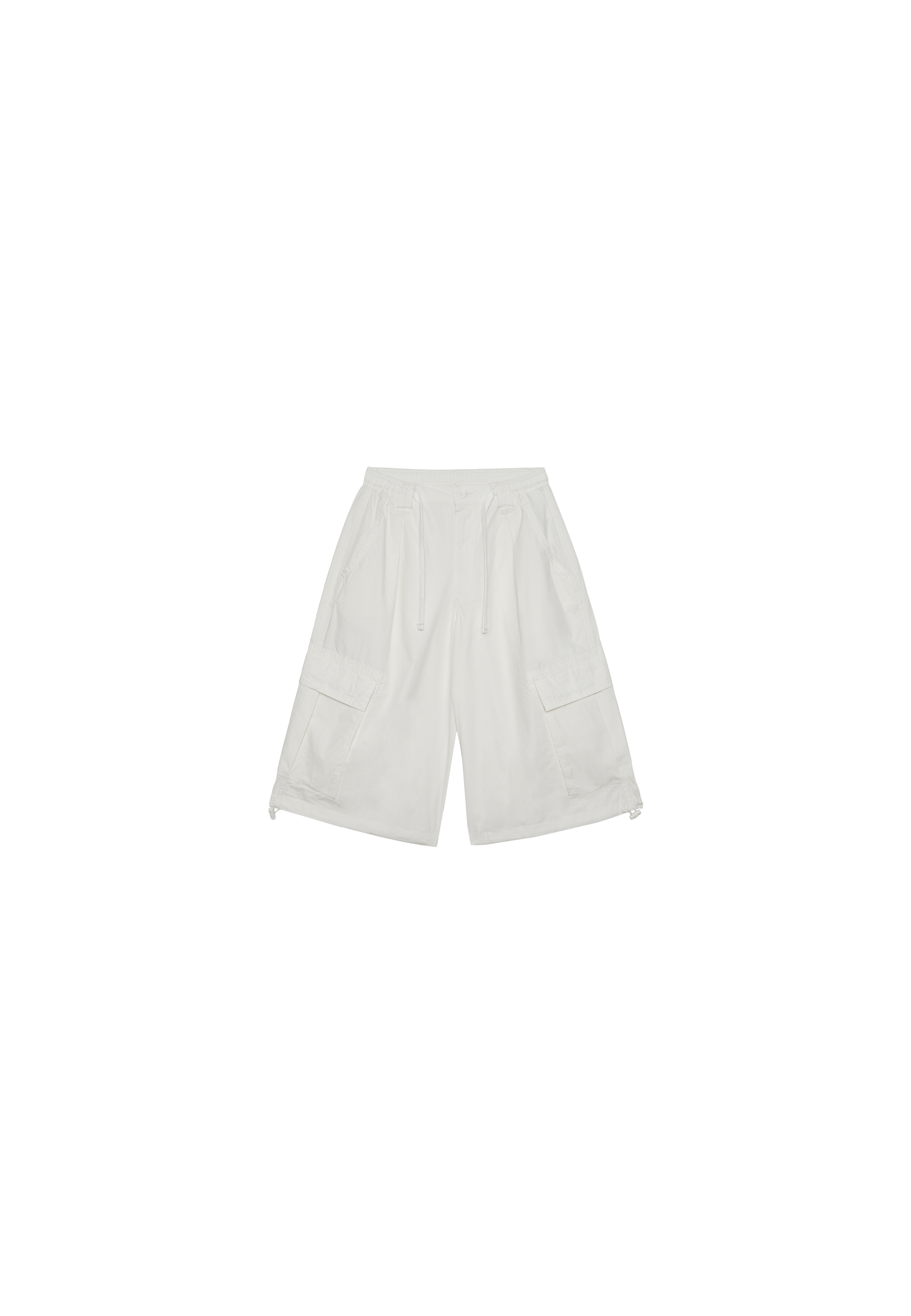 Poplin Bermuda shorts with stoppers — Vanilla
