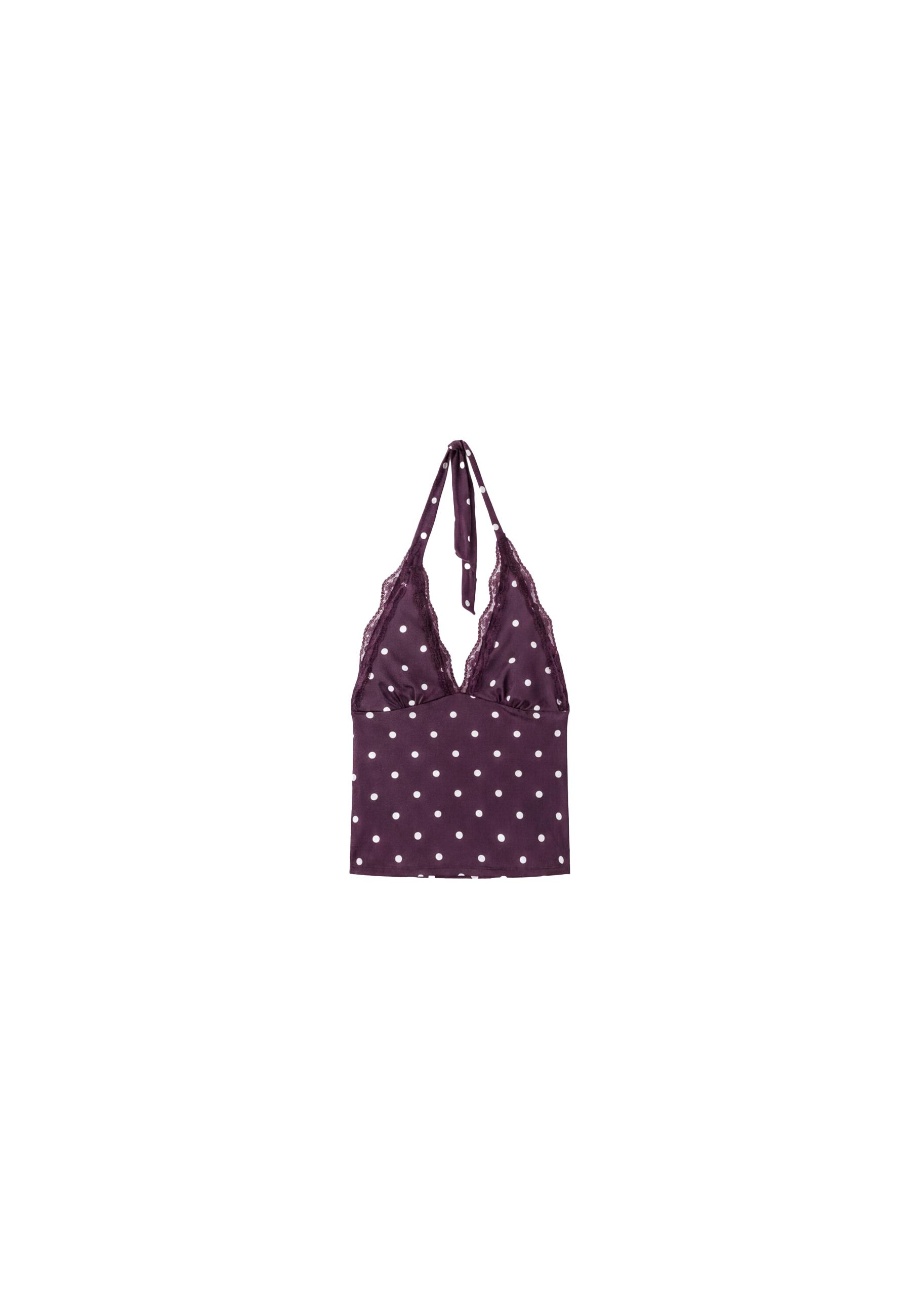 Lace halter top — Purple