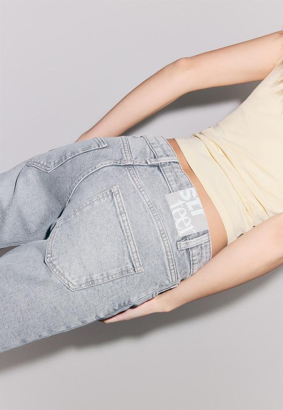 Stradivarius Low Waist Boot-Cut Jeans Black Denim Wash 10