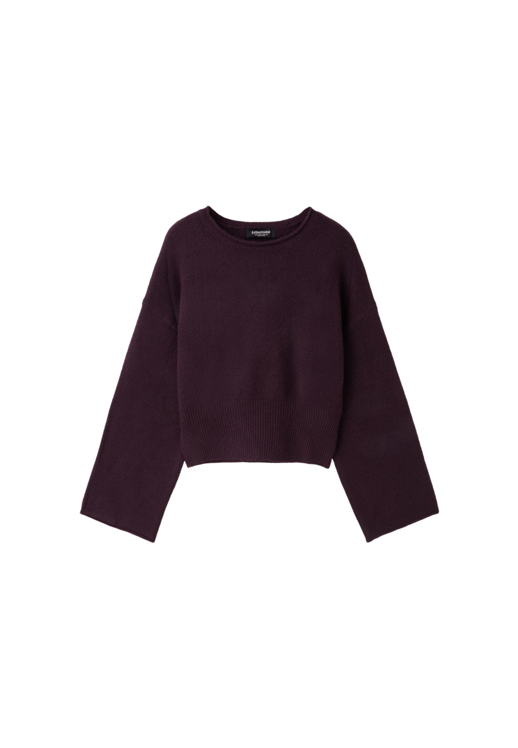 Soft knit waistband jumper — AUBERGINE