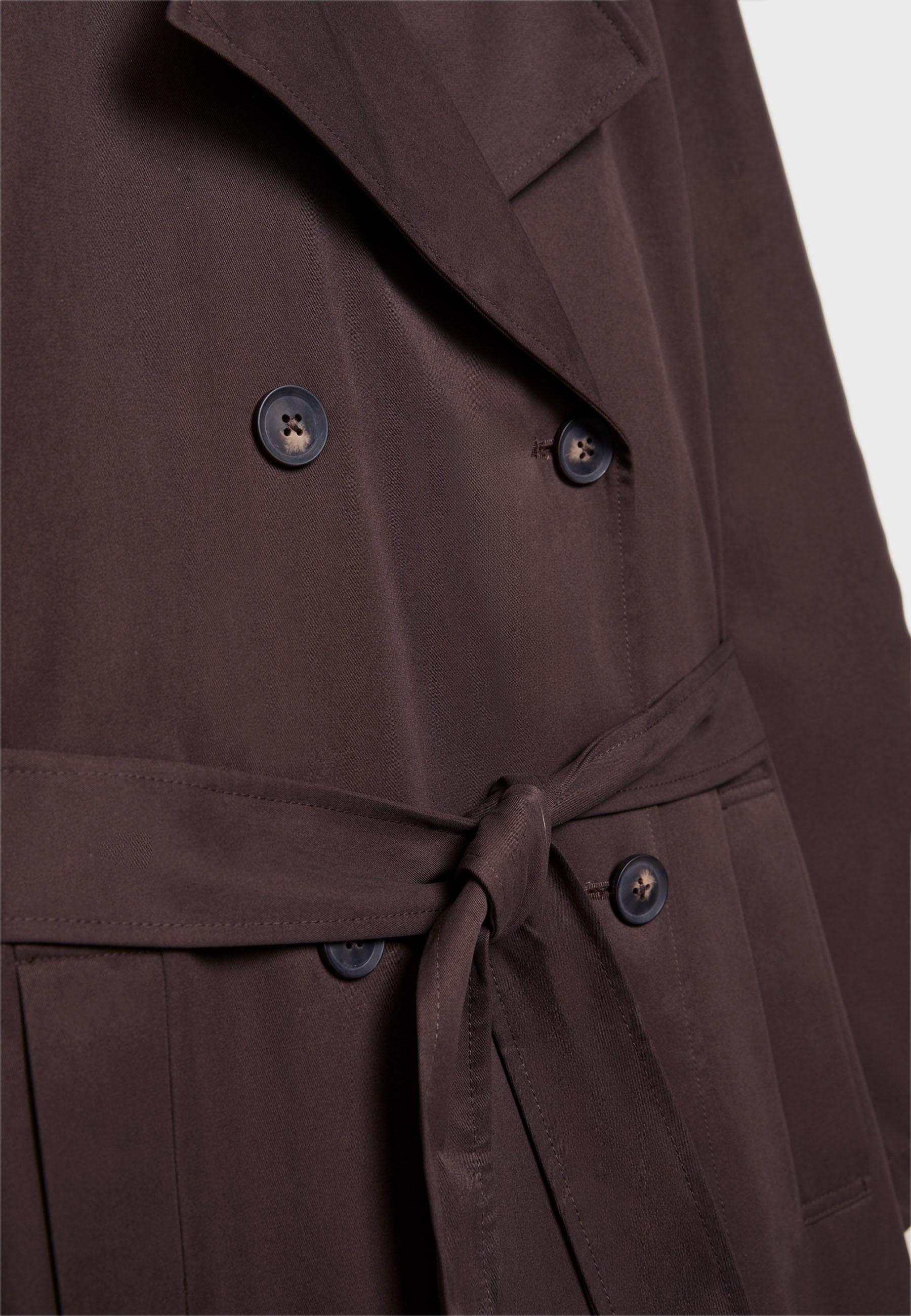 Oversized long flowing trench coat — Brown