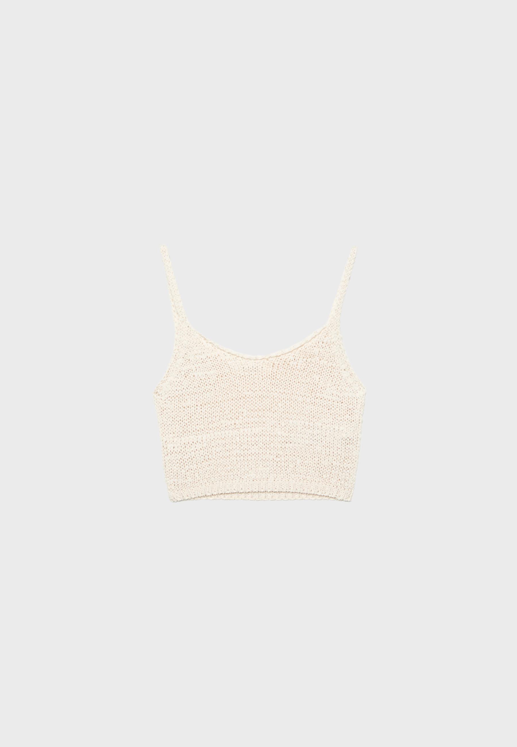 Knit tape top — Vanilla