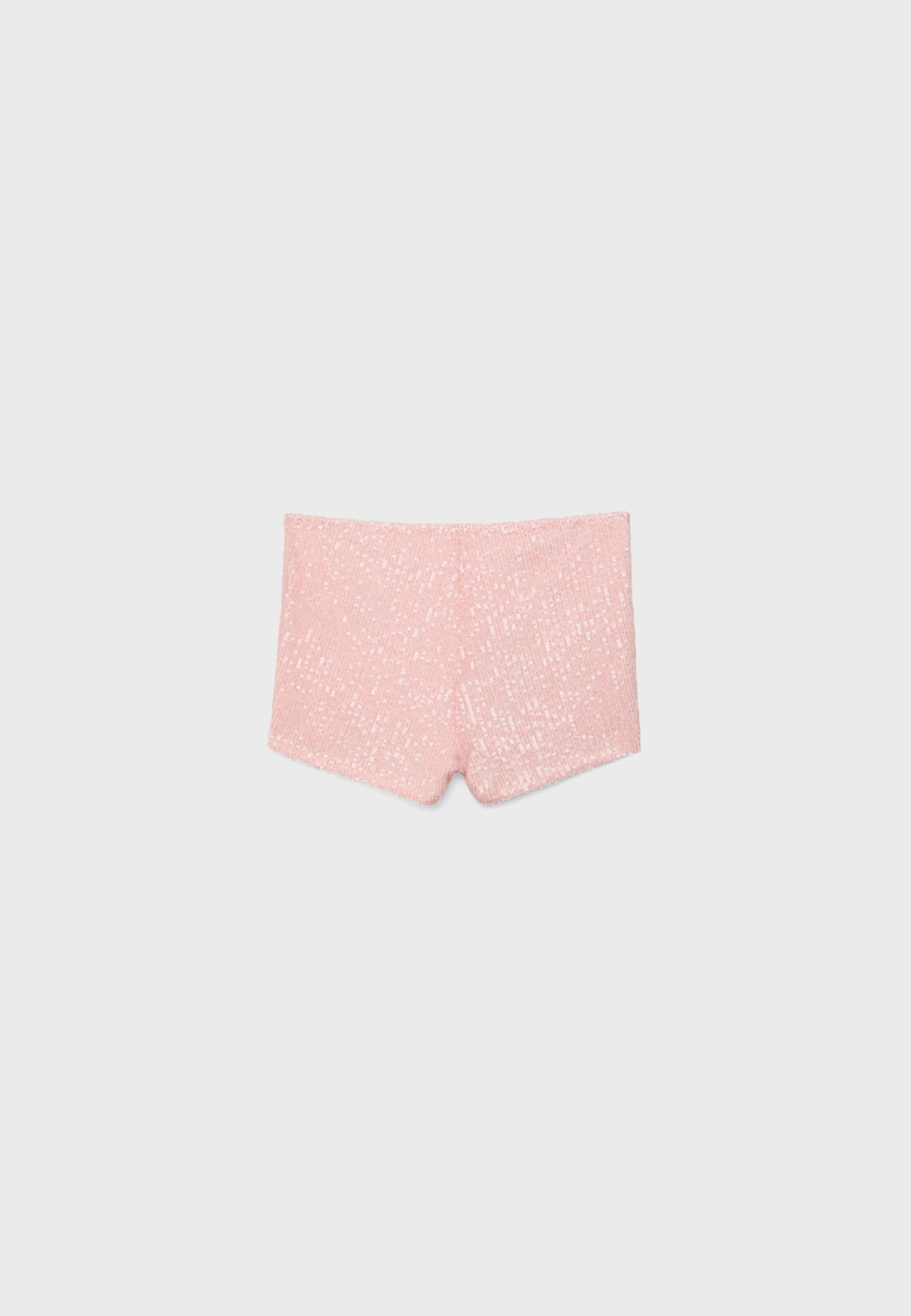Sequin mini shorts — Pastel pink