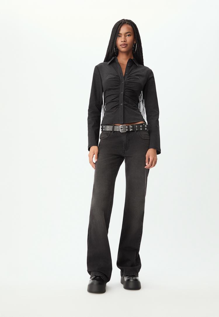 camisa fruncida rayas