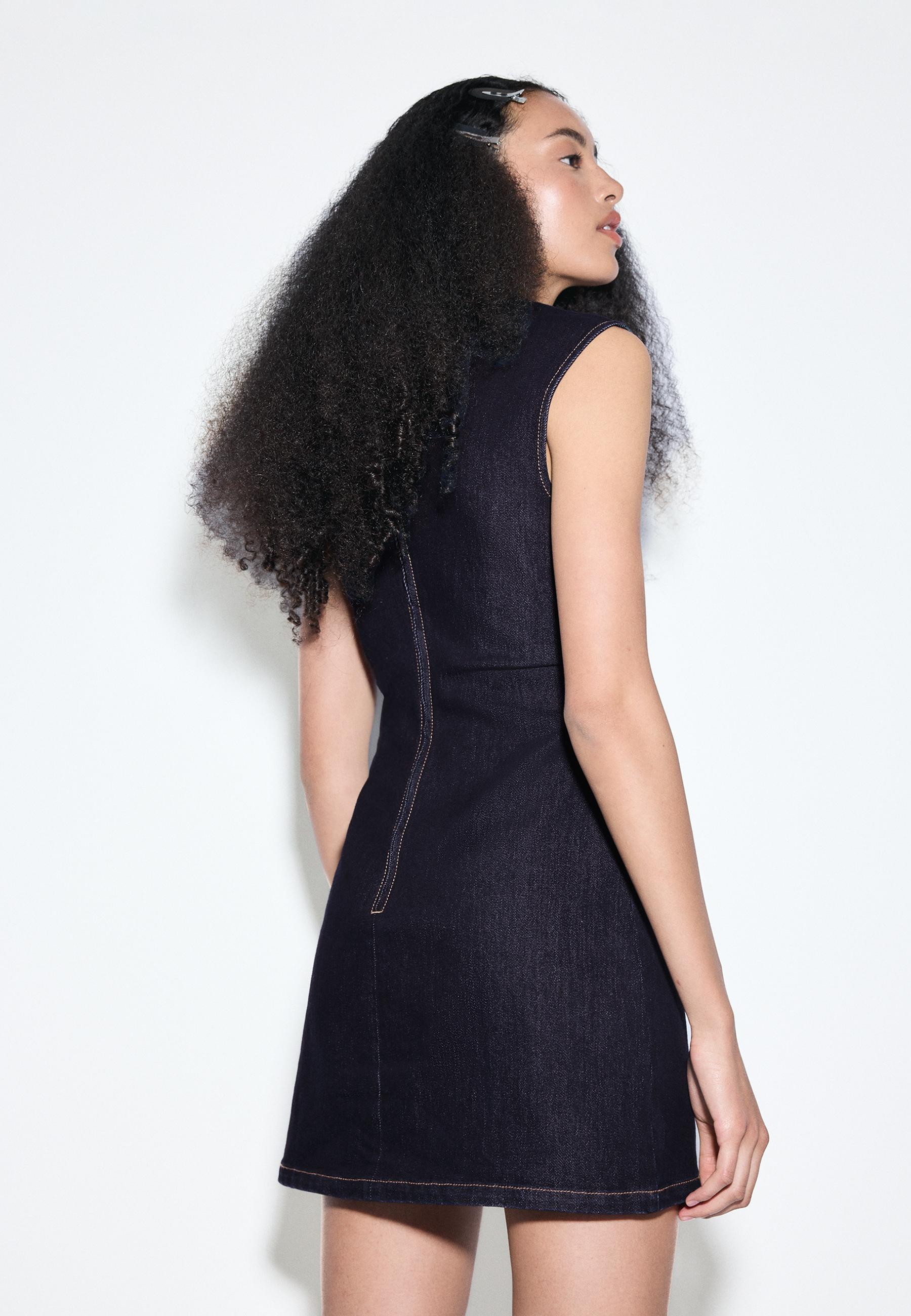 Short denim dress — OVERDYED BLUE DENIM