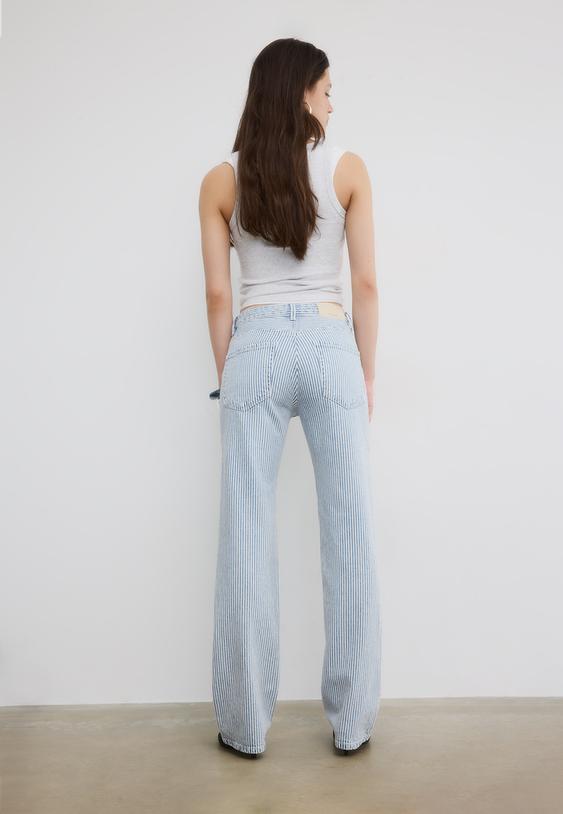 Stradivarius D98 Straight-Leg Jeans Grey Denim Wash 8