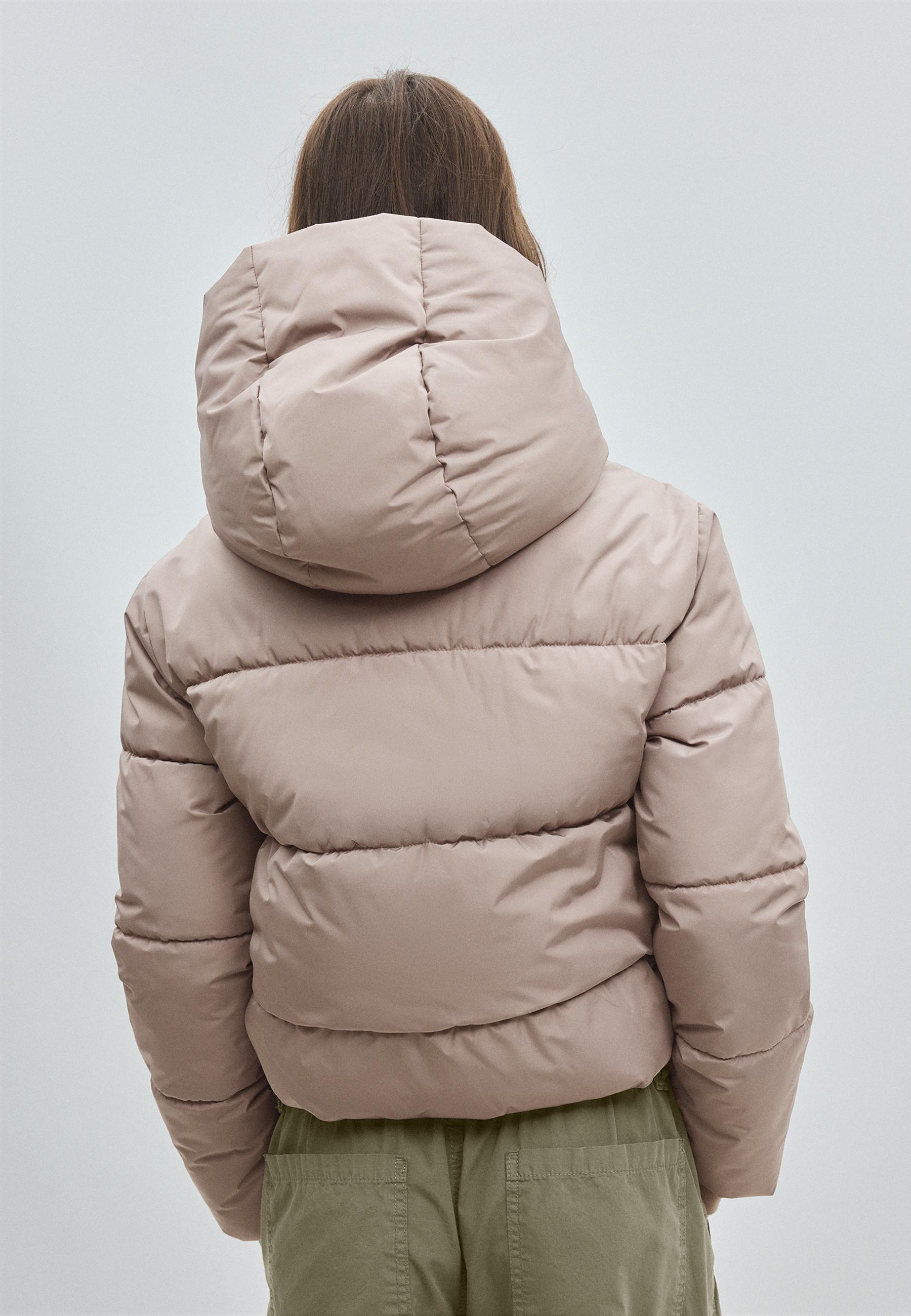 Hooded padded jacket — Brown