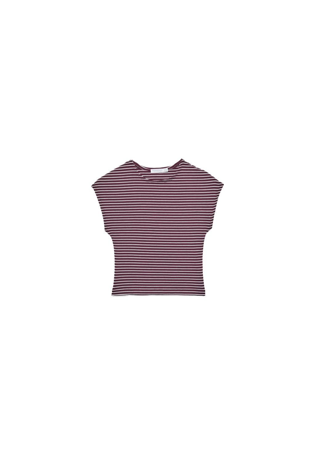 Camiseta ajustada básica crop rayas