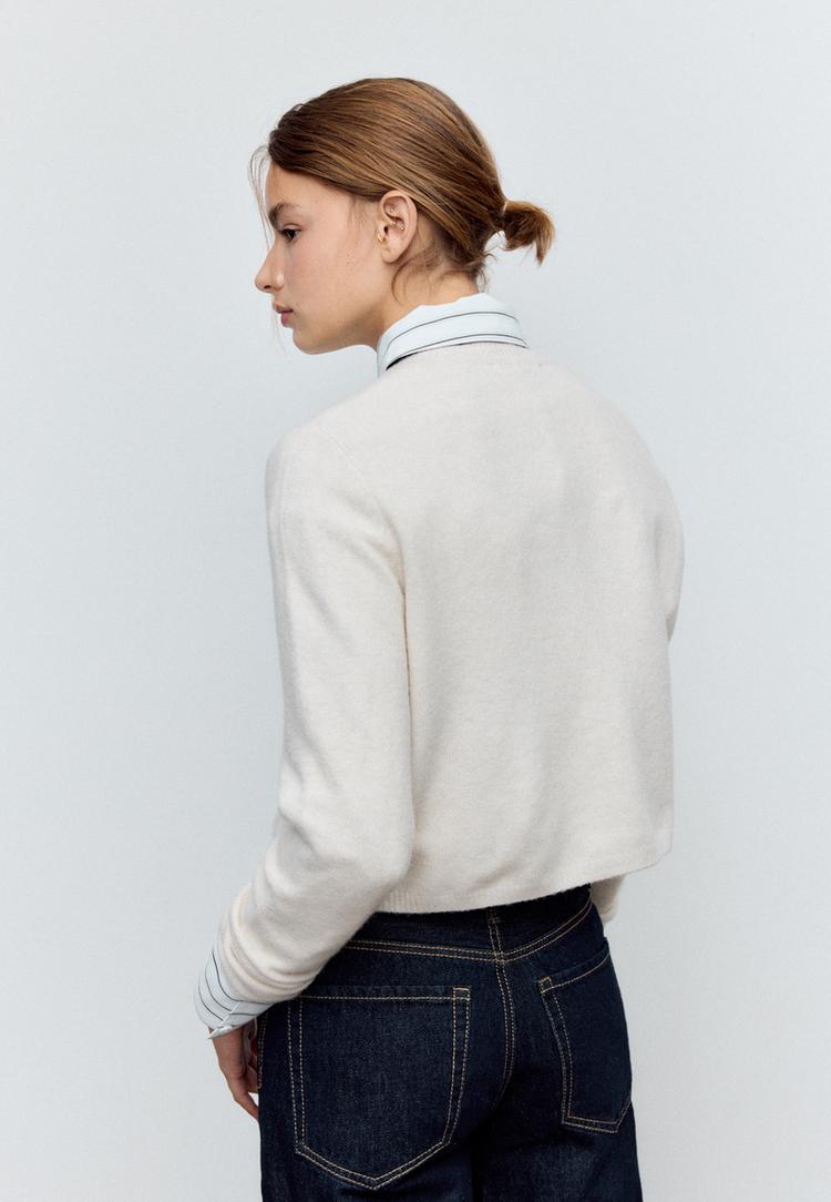 chaqueta punto botones tacto suave