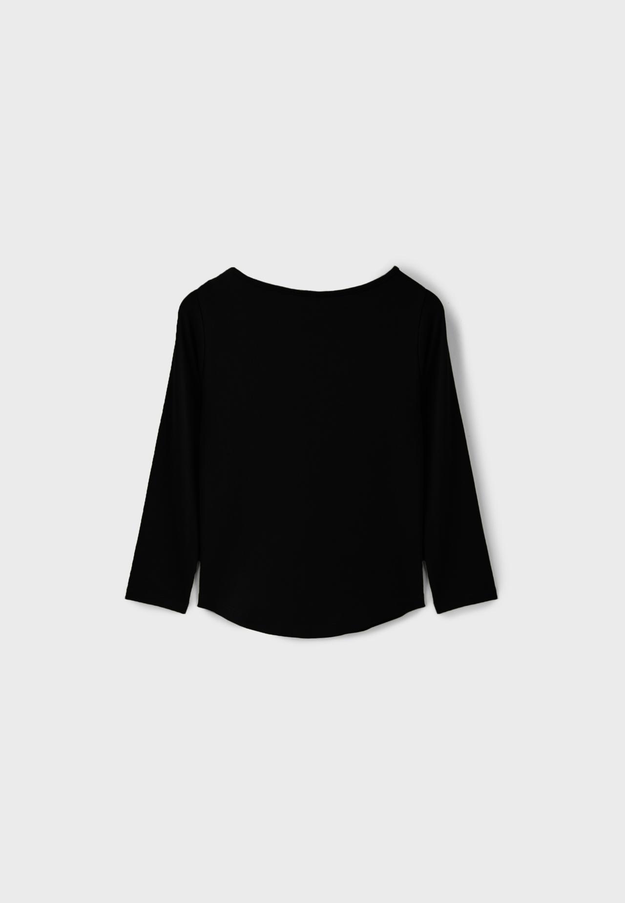Boat neck basic T-shirt — Black