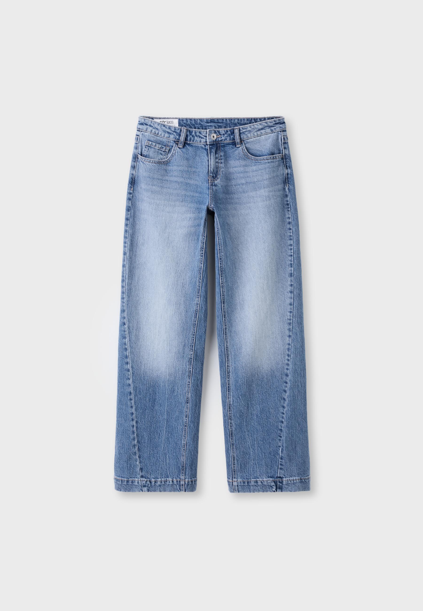 Low-rise straight jeans — MEDIUM LIGHT BLUE DENIM