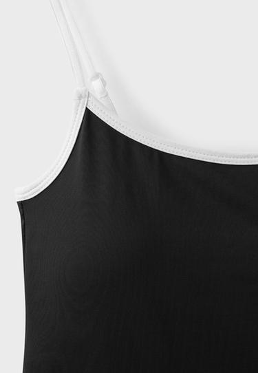 Polyamide strappy top with cups — Black 9