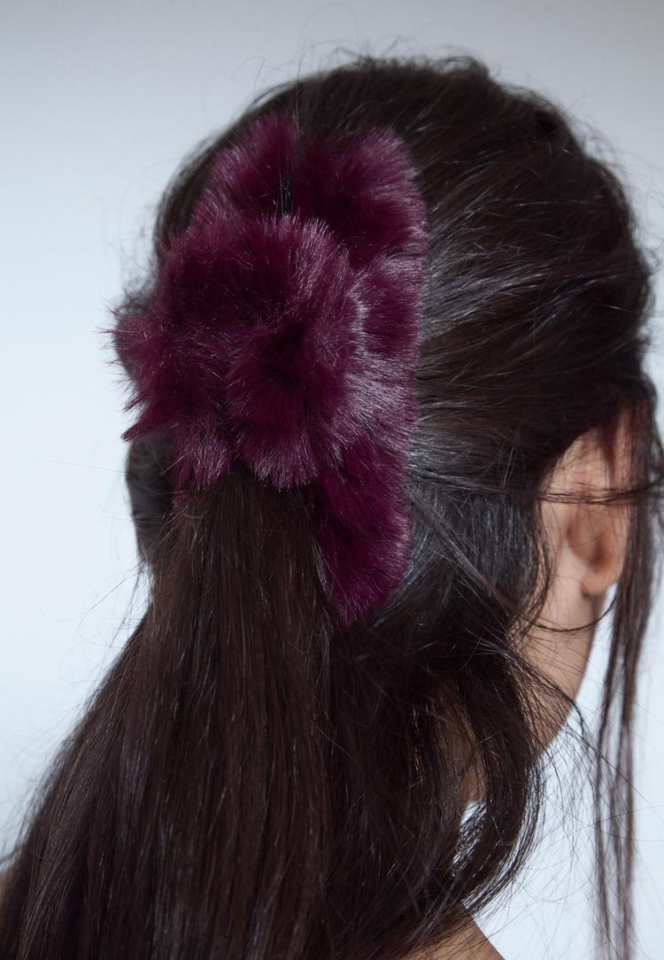 fuzzy hair clip