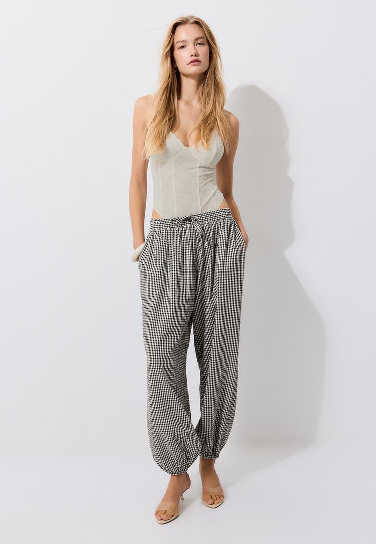 pantalon ballon a carreaux