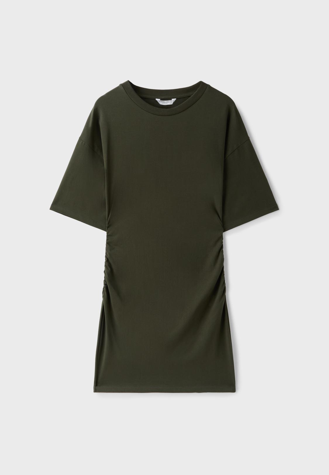 olive green t shirt dress Emma Organic Cotton Olive T-Shirt Dress