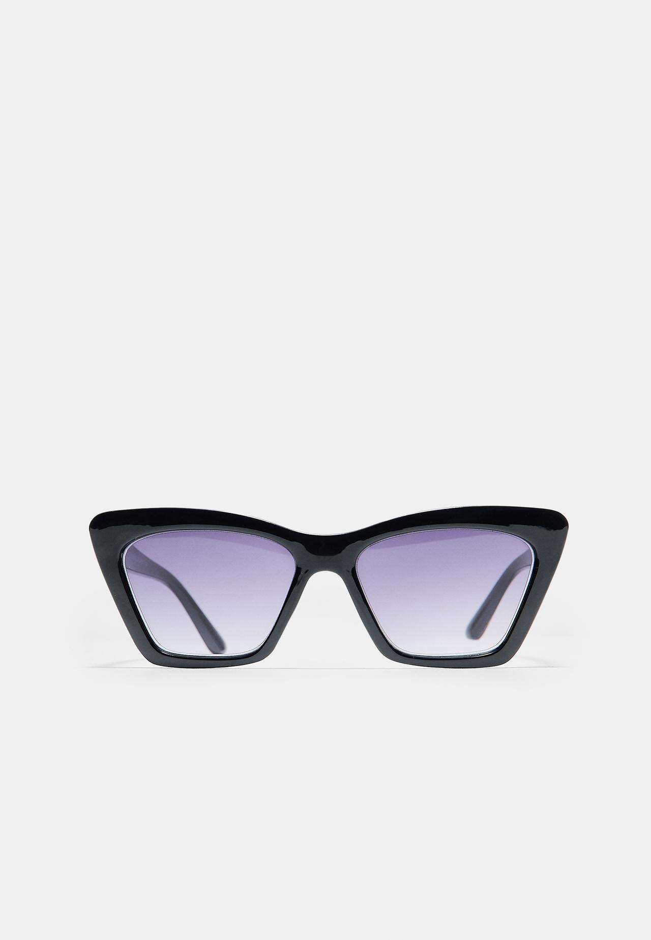Square cateye glasses — Black