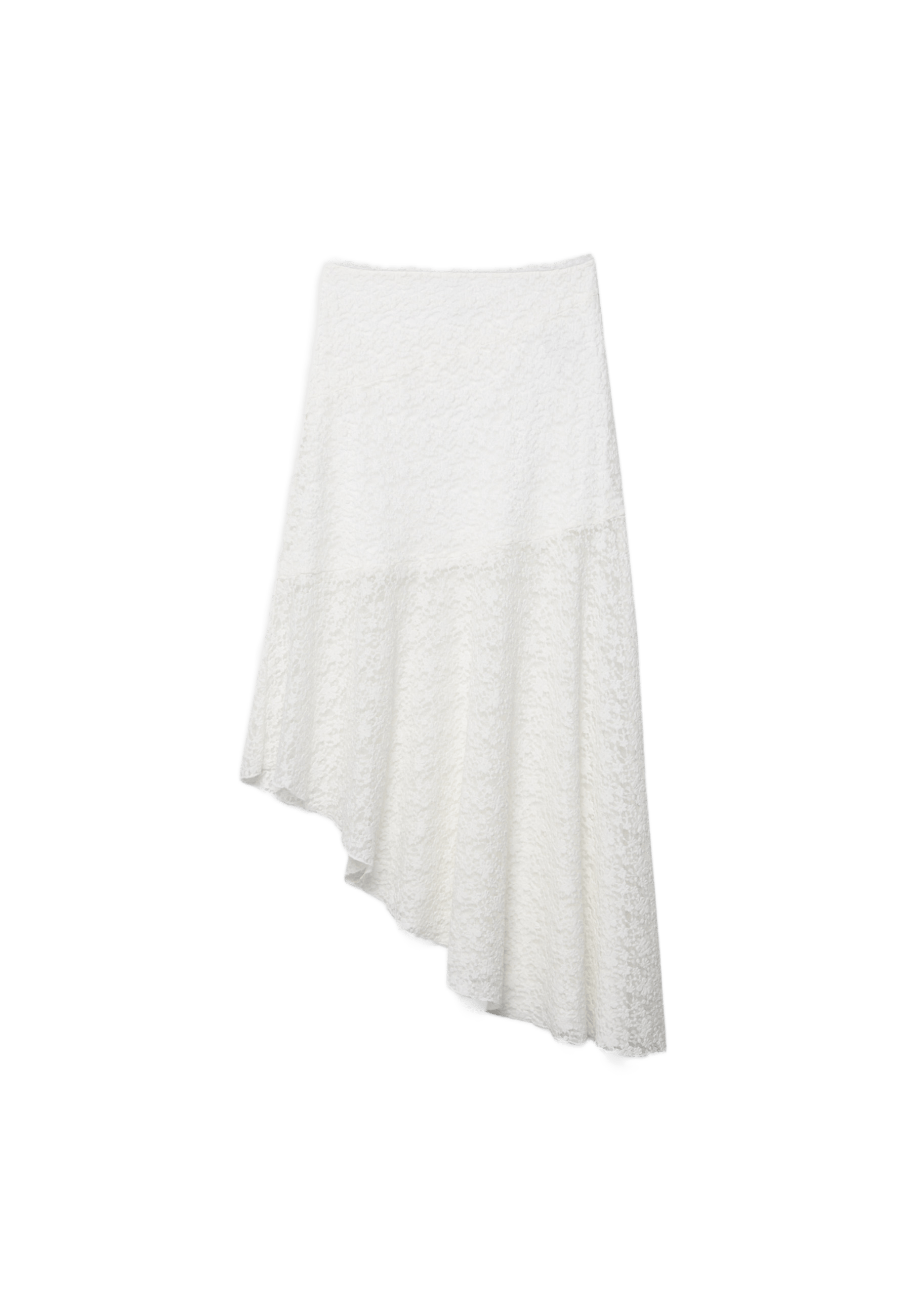 Asymmetric lace midi skirt — Ecru (alternate view)