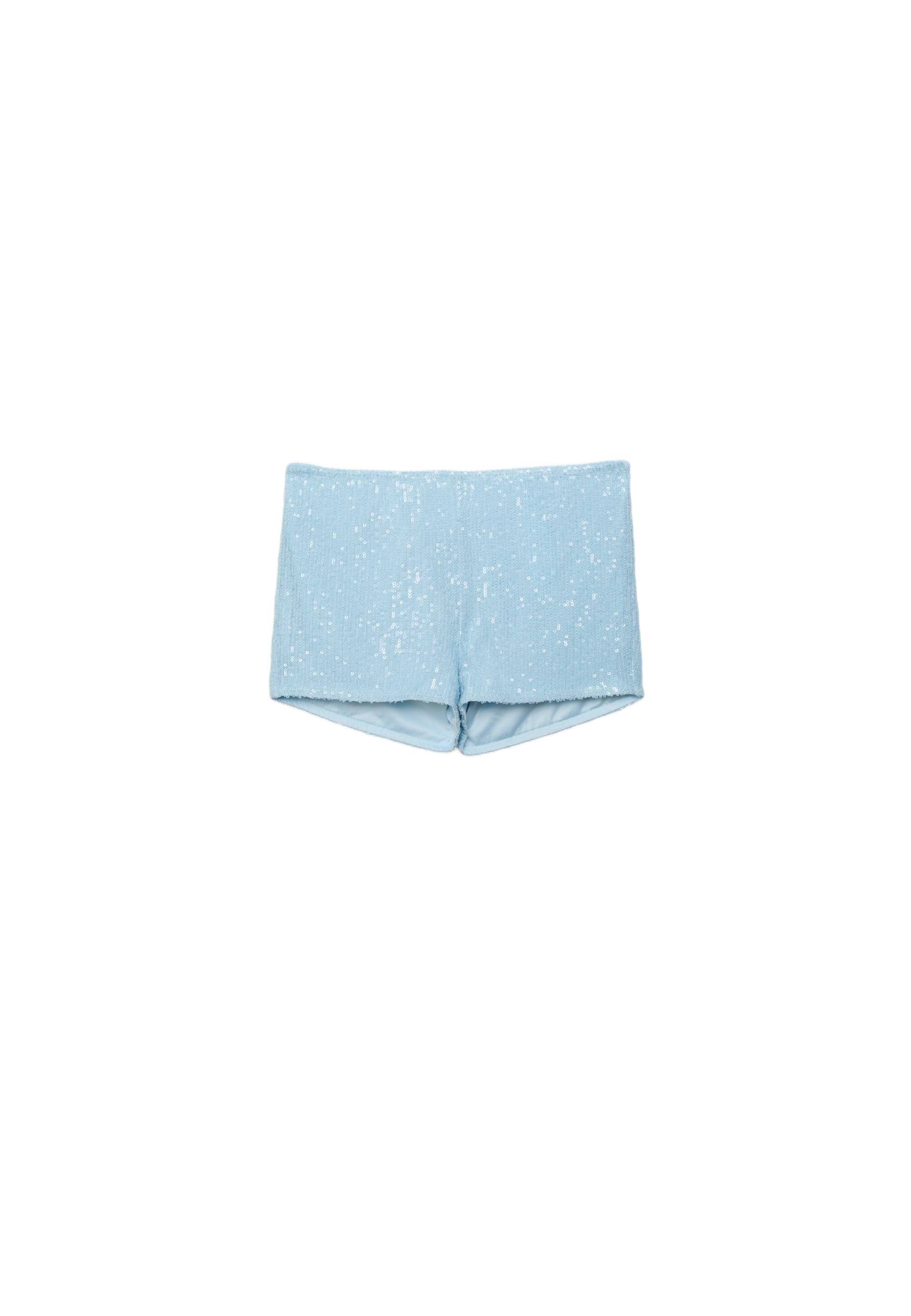 Sequin mini shorts — Sky blue