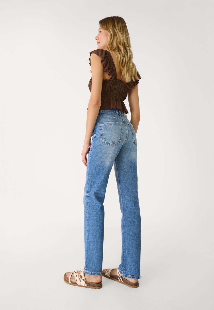 d98 jeans straight efecto vintage
