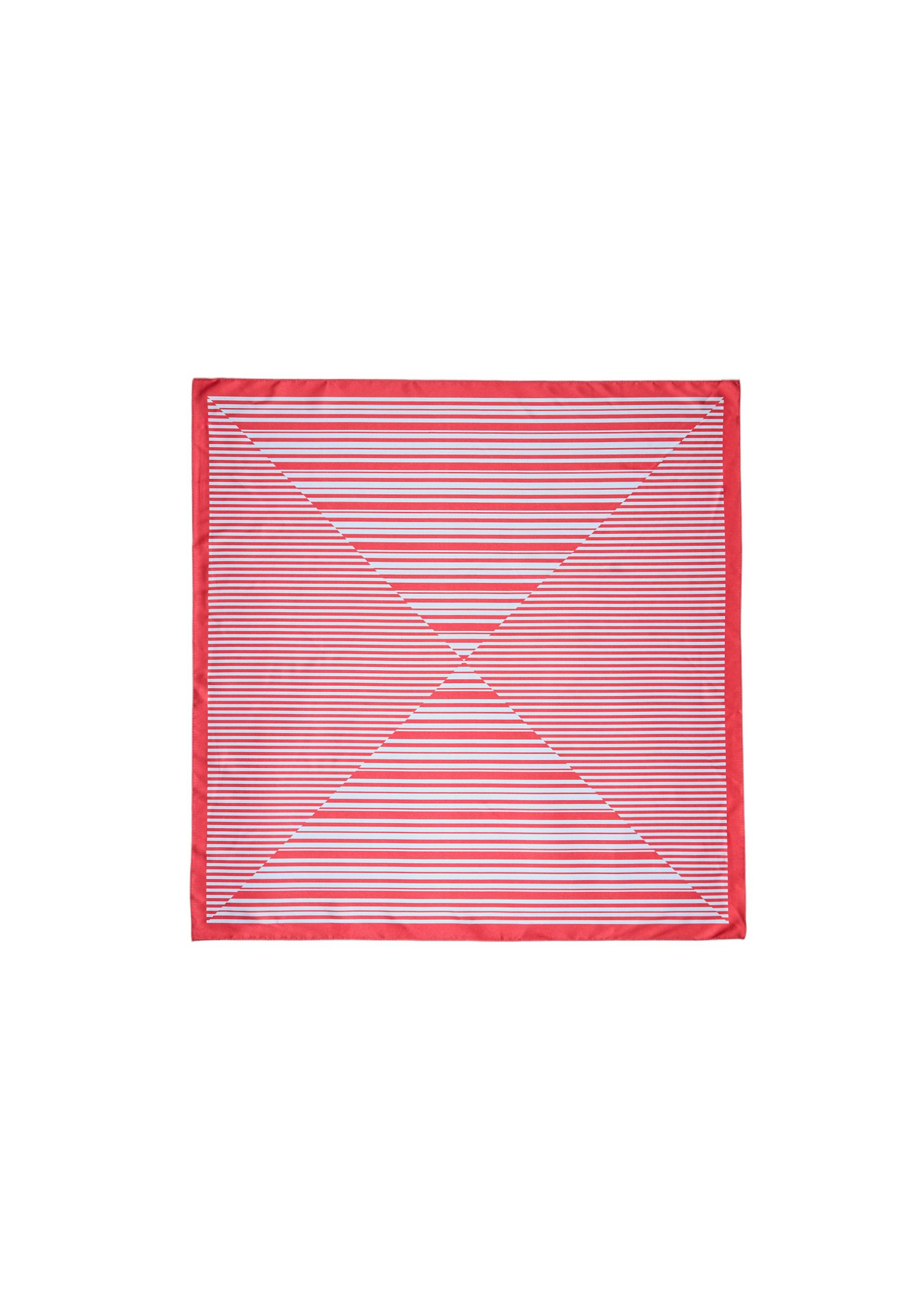 STRIPED COMBINED HANDKERCHIEF — Red