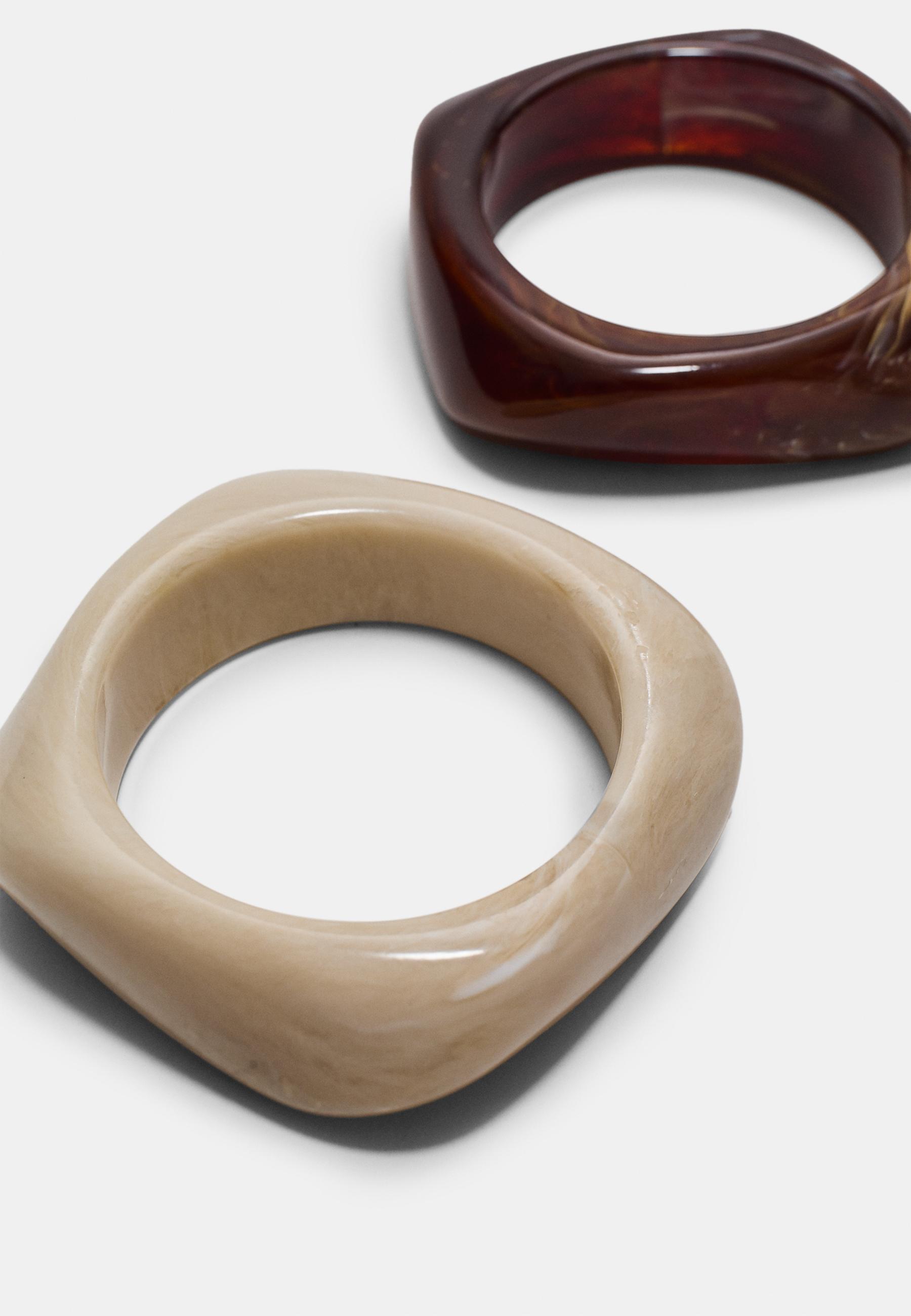 Set of 2 rigid bracelets — Brown