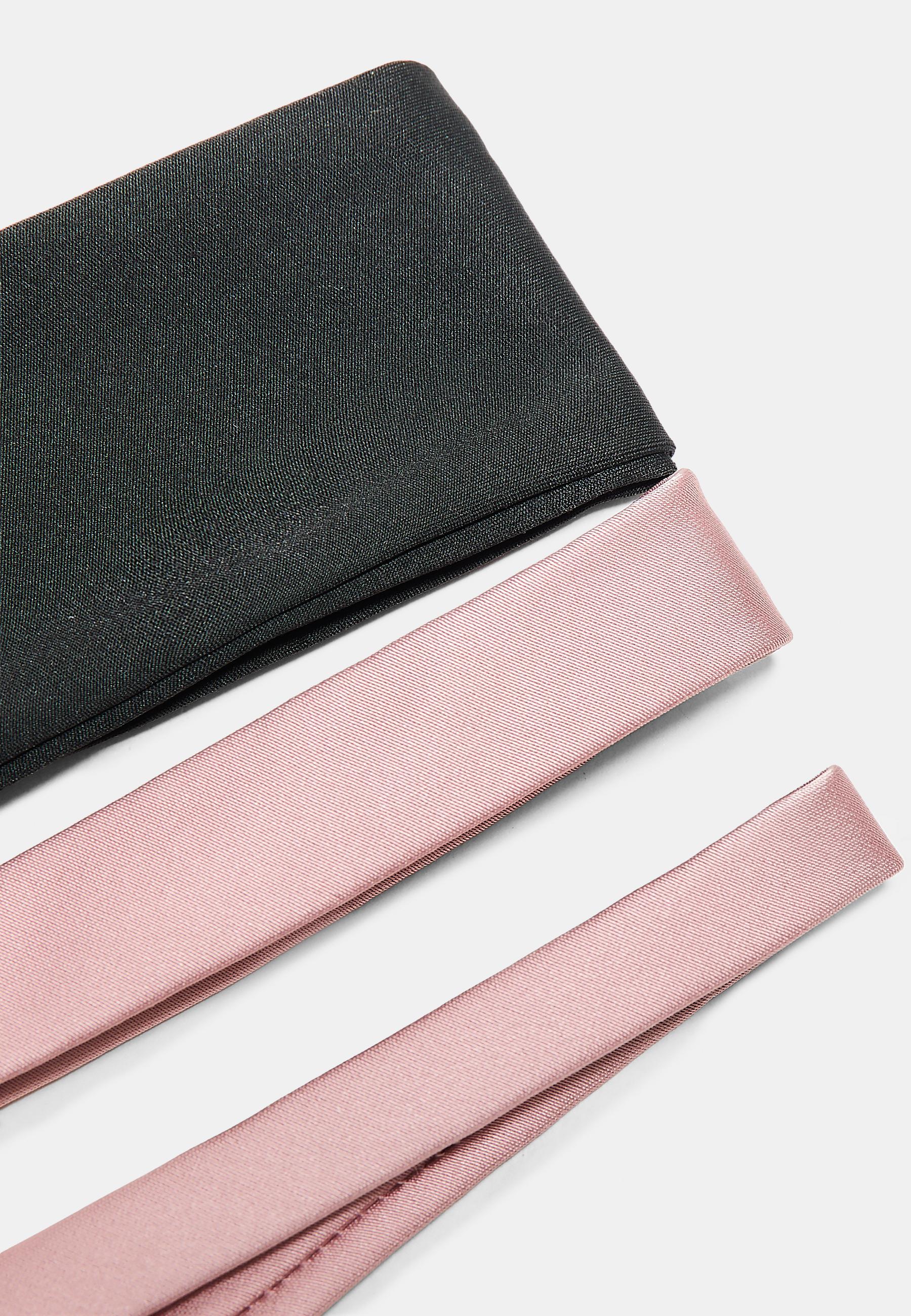 Set of 3 elasticated sports fur headbands — Pastel pink