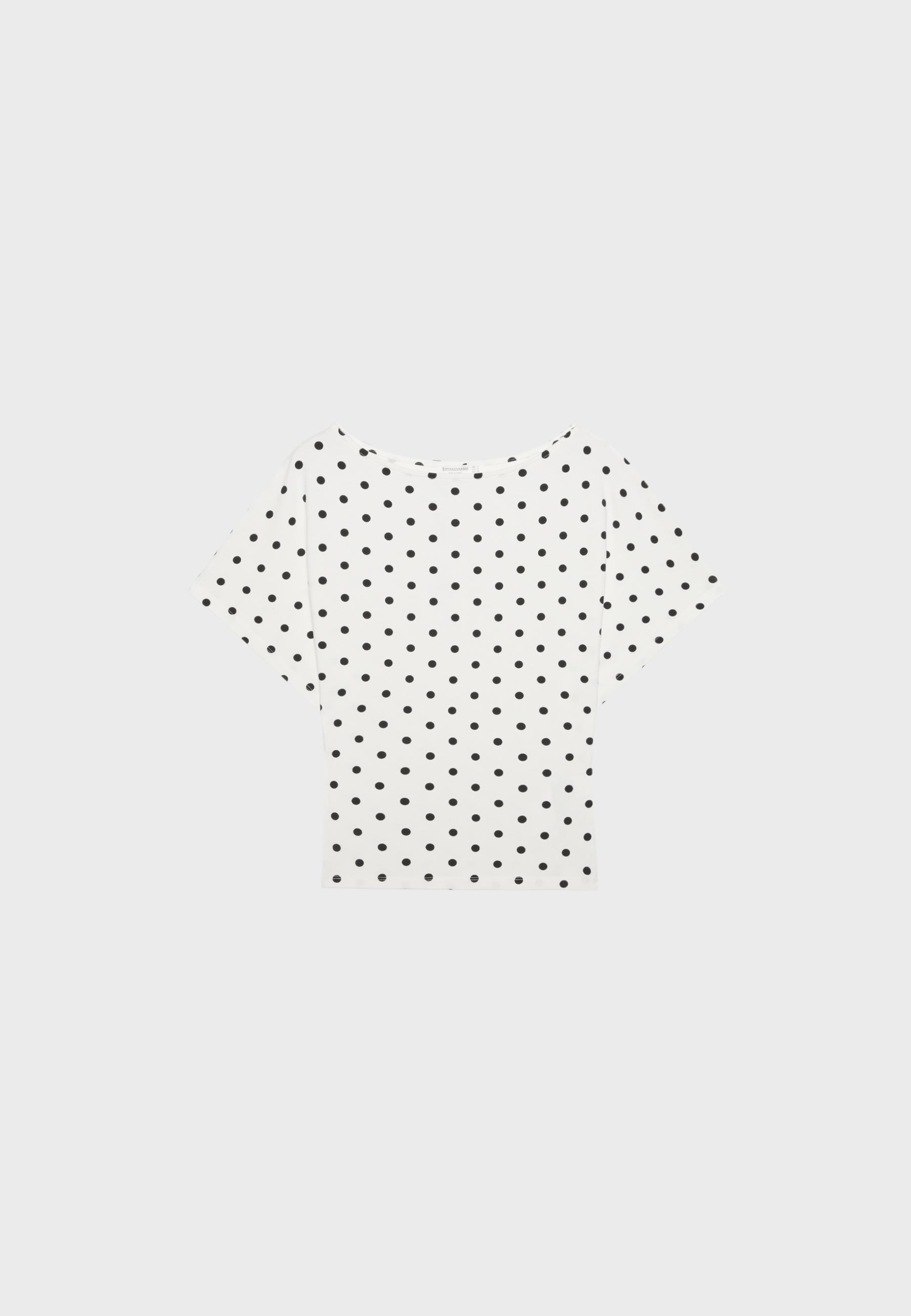 Short sleeve boat neck T-shirt — Ecru