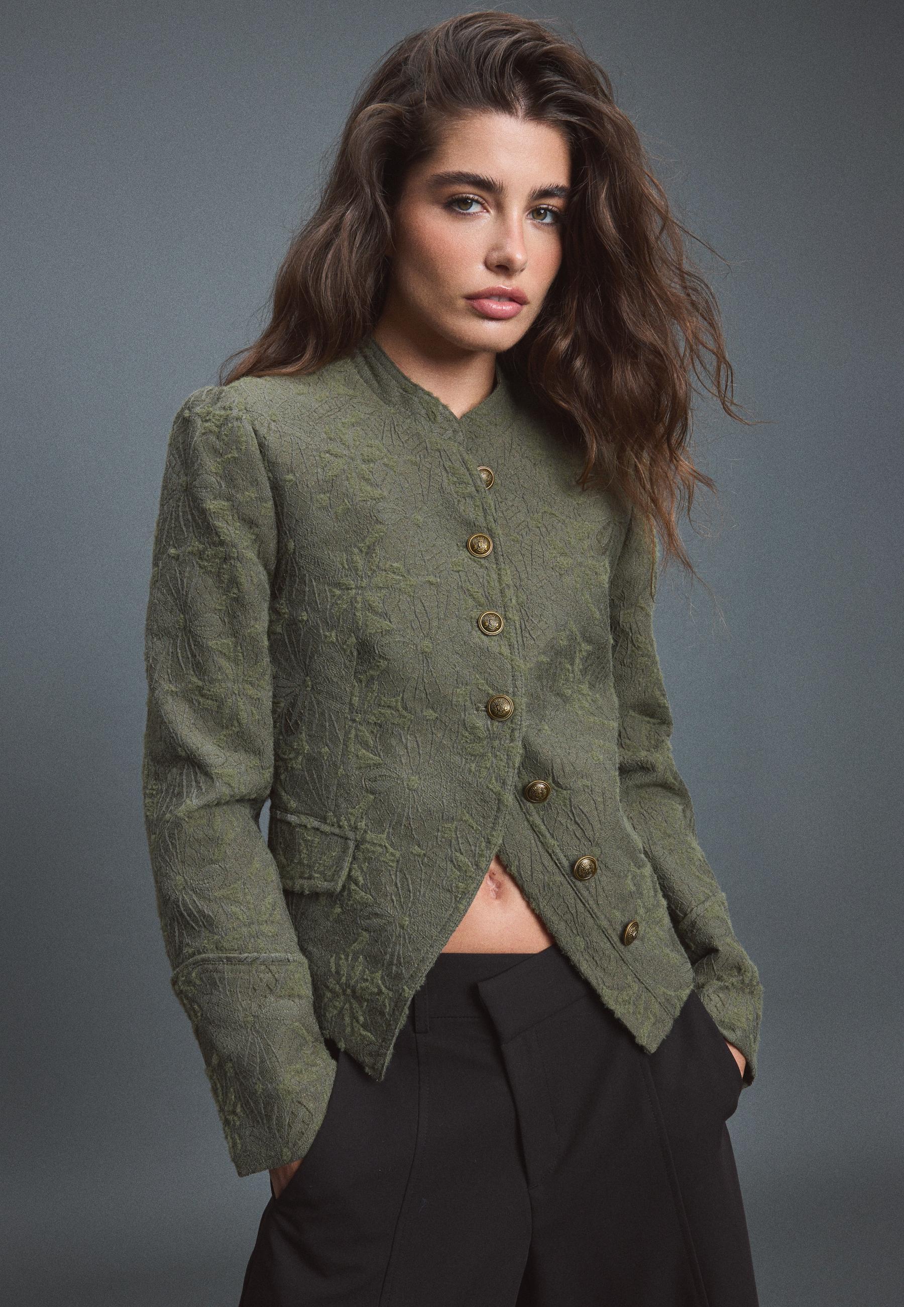 Jacquard blazer — Khaki