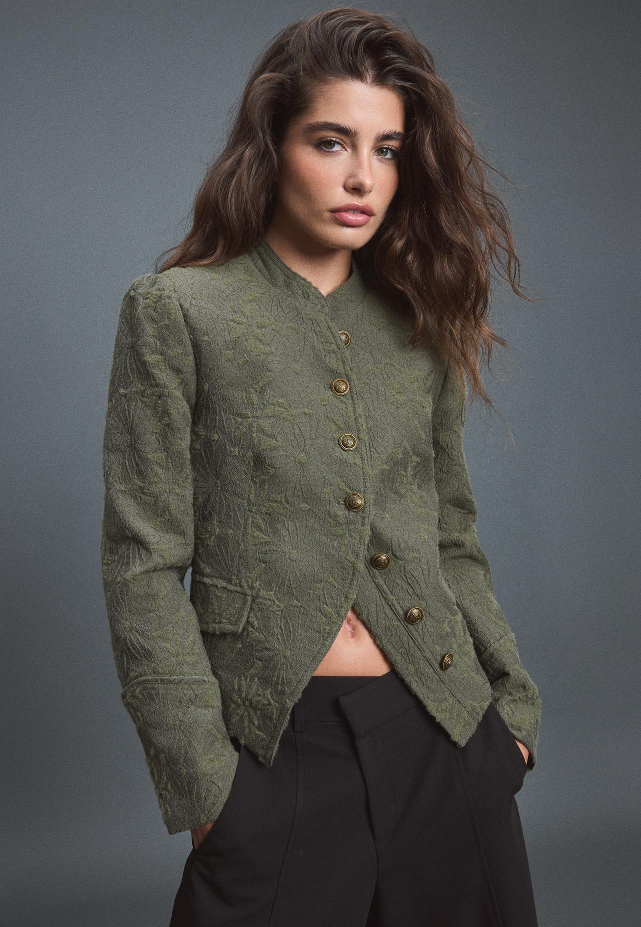 Jacquard blazer — Khaki