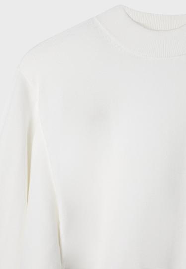 Padded shoulder knit jumper — Ecru 9