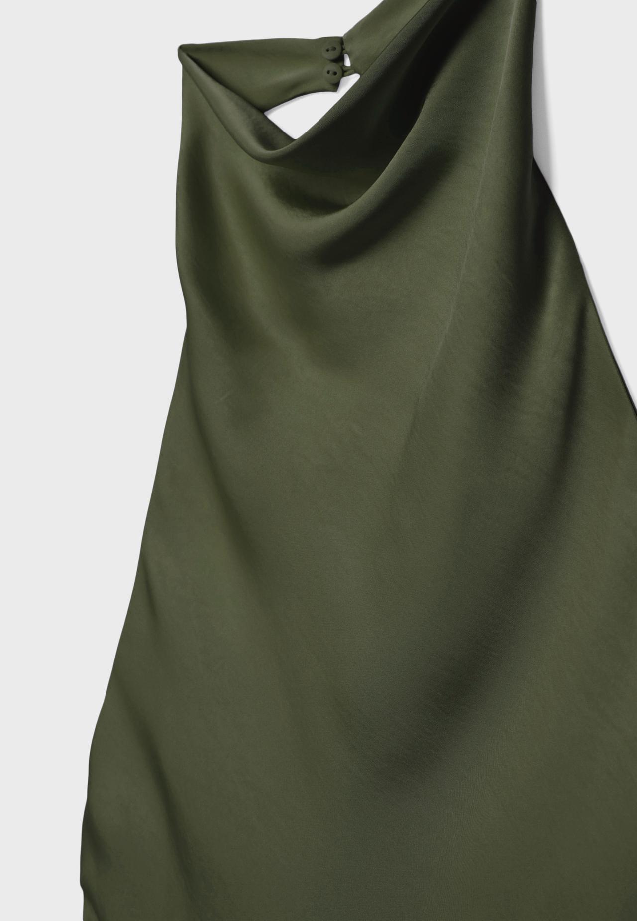 Satin halter top — Khaki