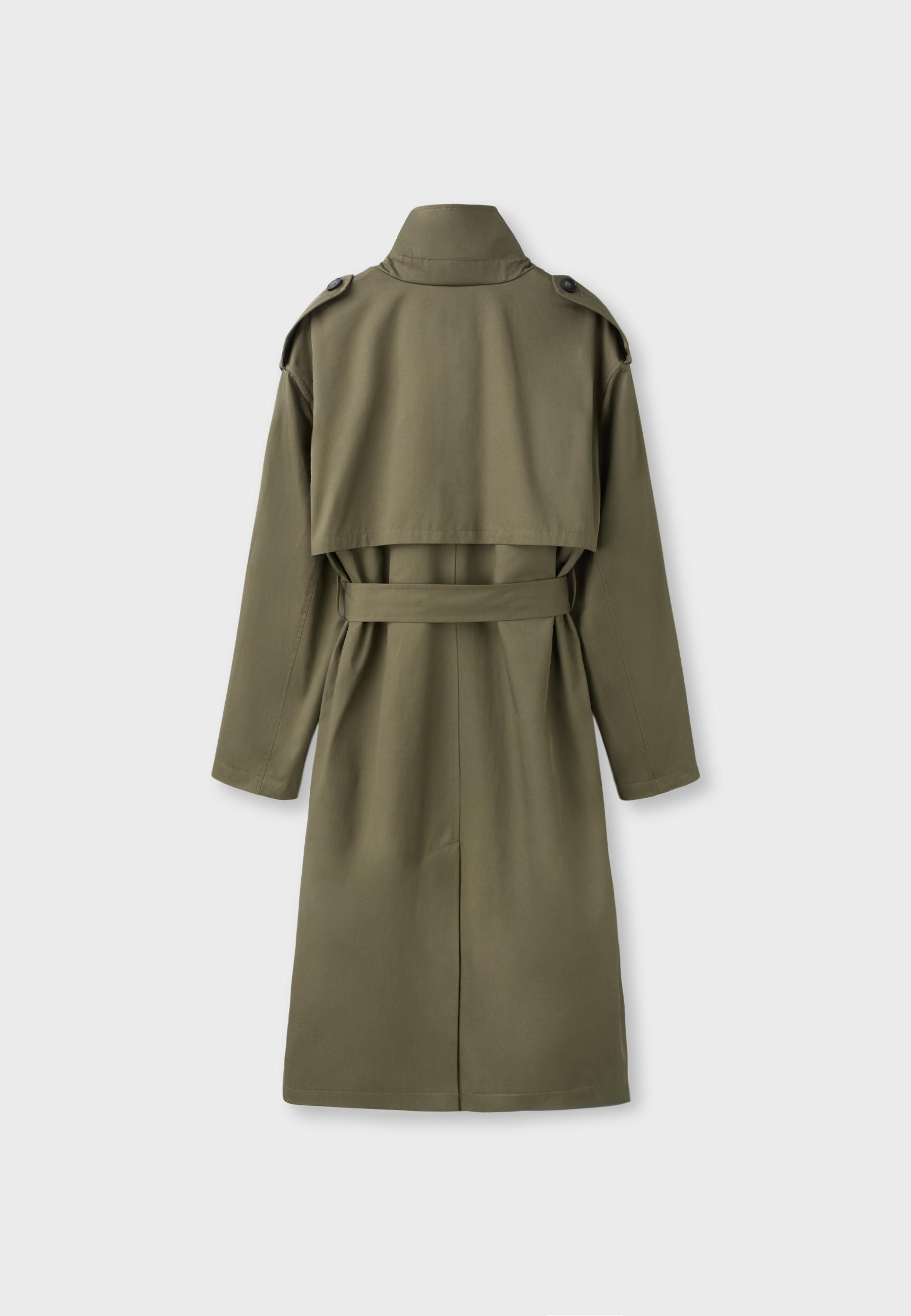Long basic trench coat — Khaki