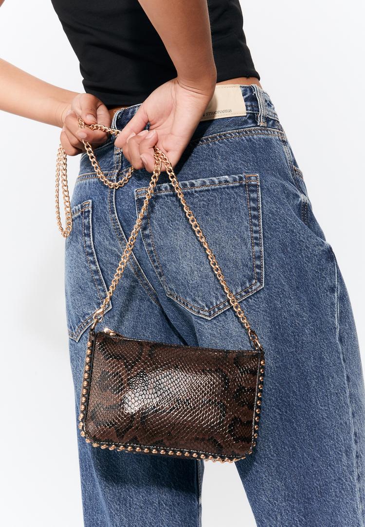 mini animal print beaded bag