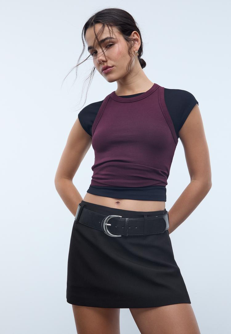 mini falda pantalon vestir cinturon