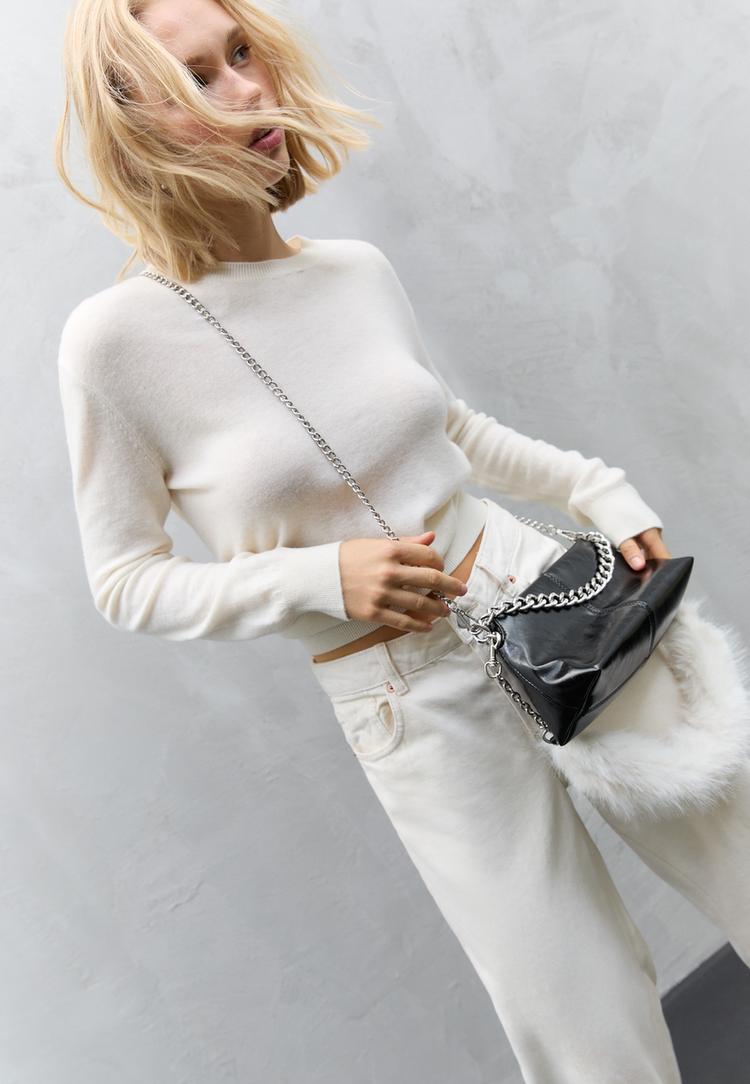 bolso bandolera asa efecto pelo