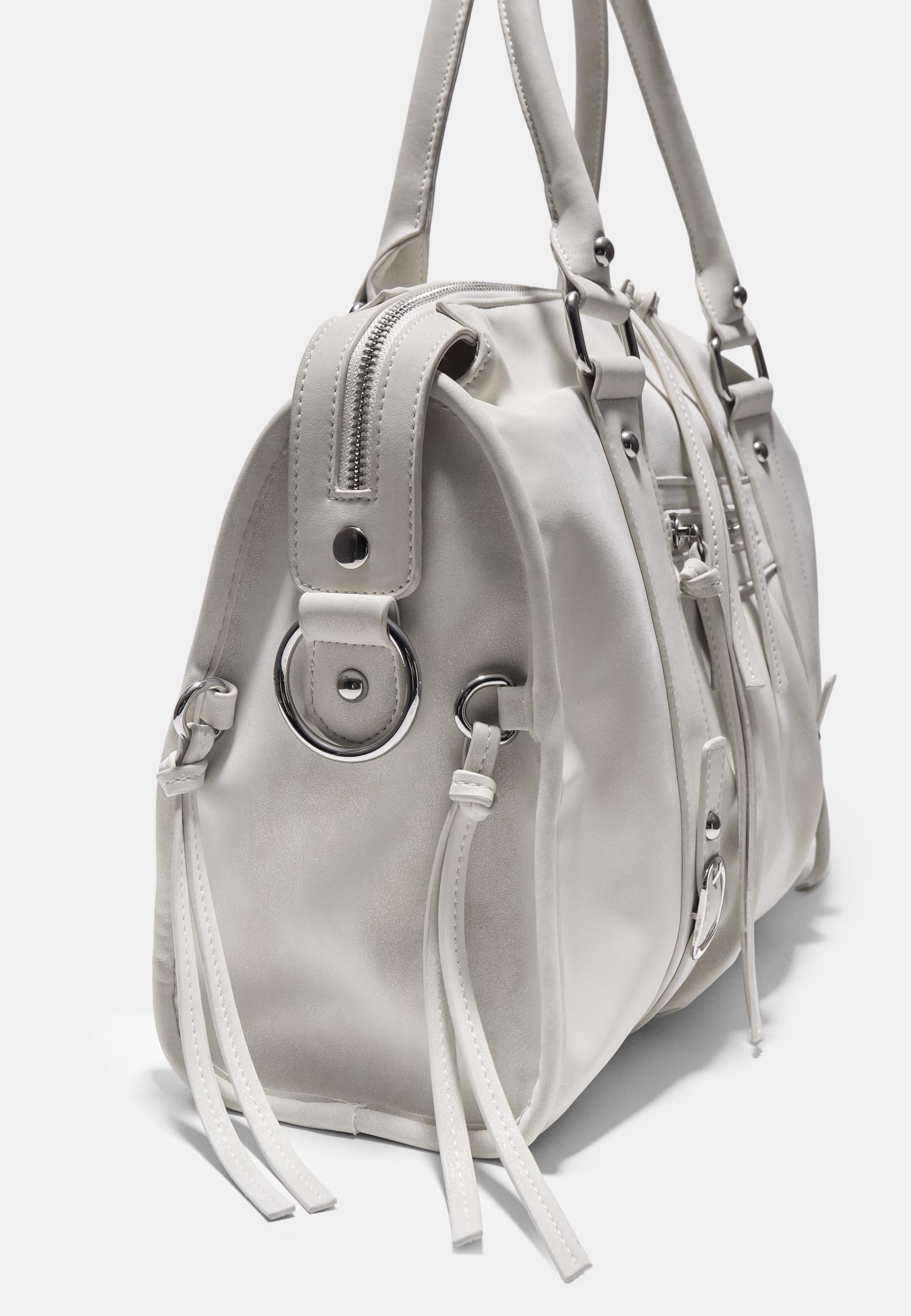 Maxi crossbody bowling bag — Ecru