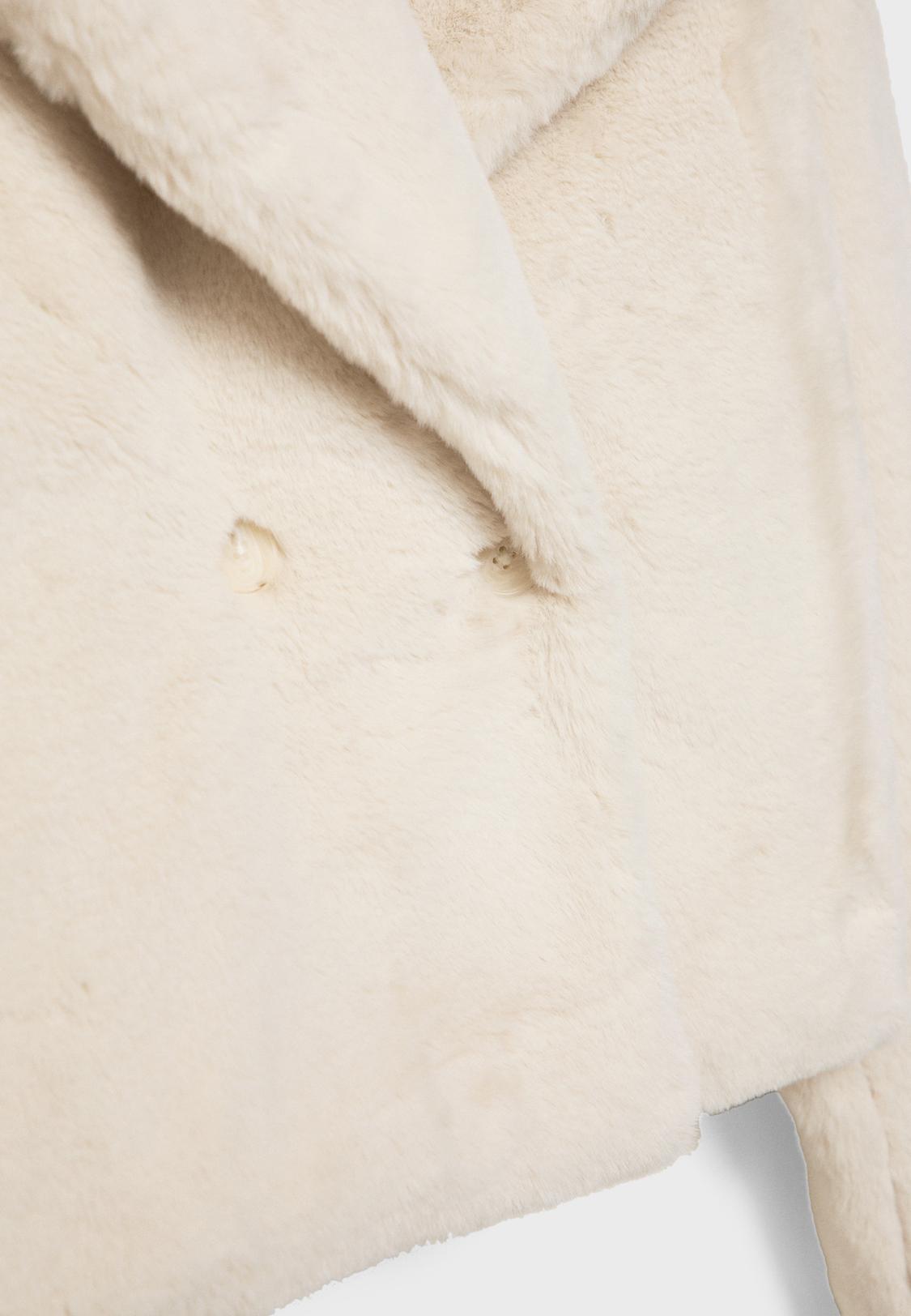 Abrigo Boho Abrigo Pelo Blanco Stradivarius Cazadora Cruzada