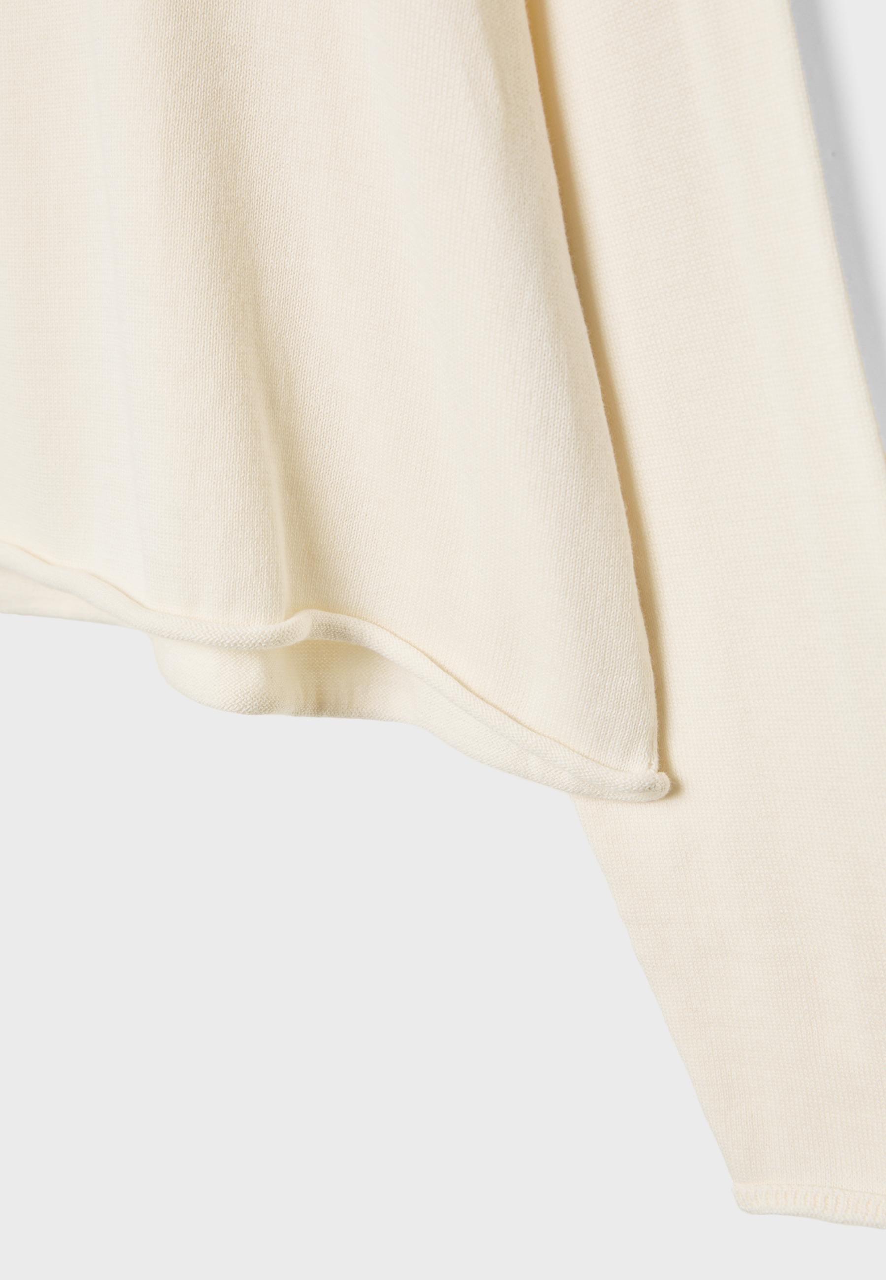 Boat neck cropped sweater — Ecru