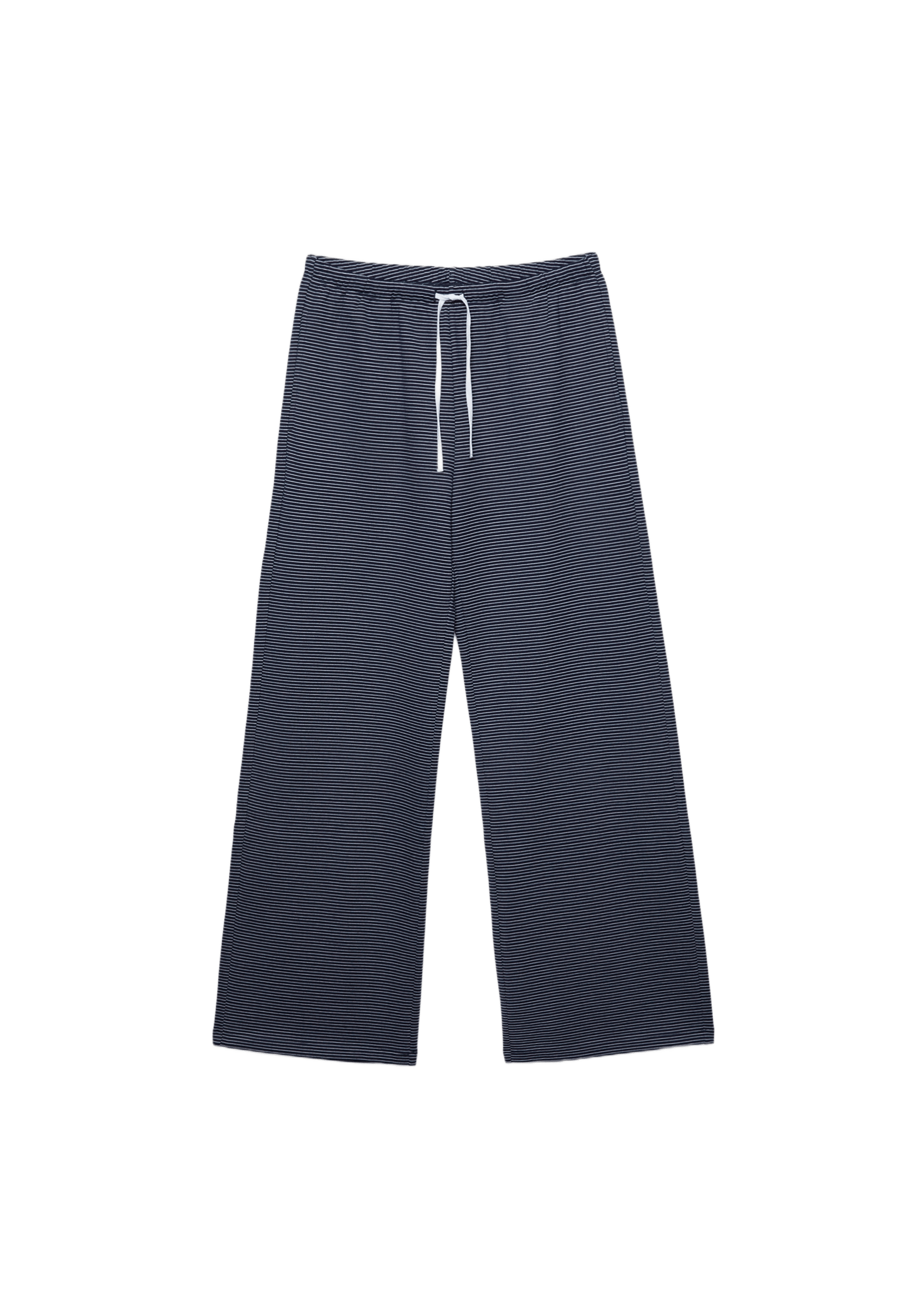 Striped wide-leg jogger trousers — Dark blue